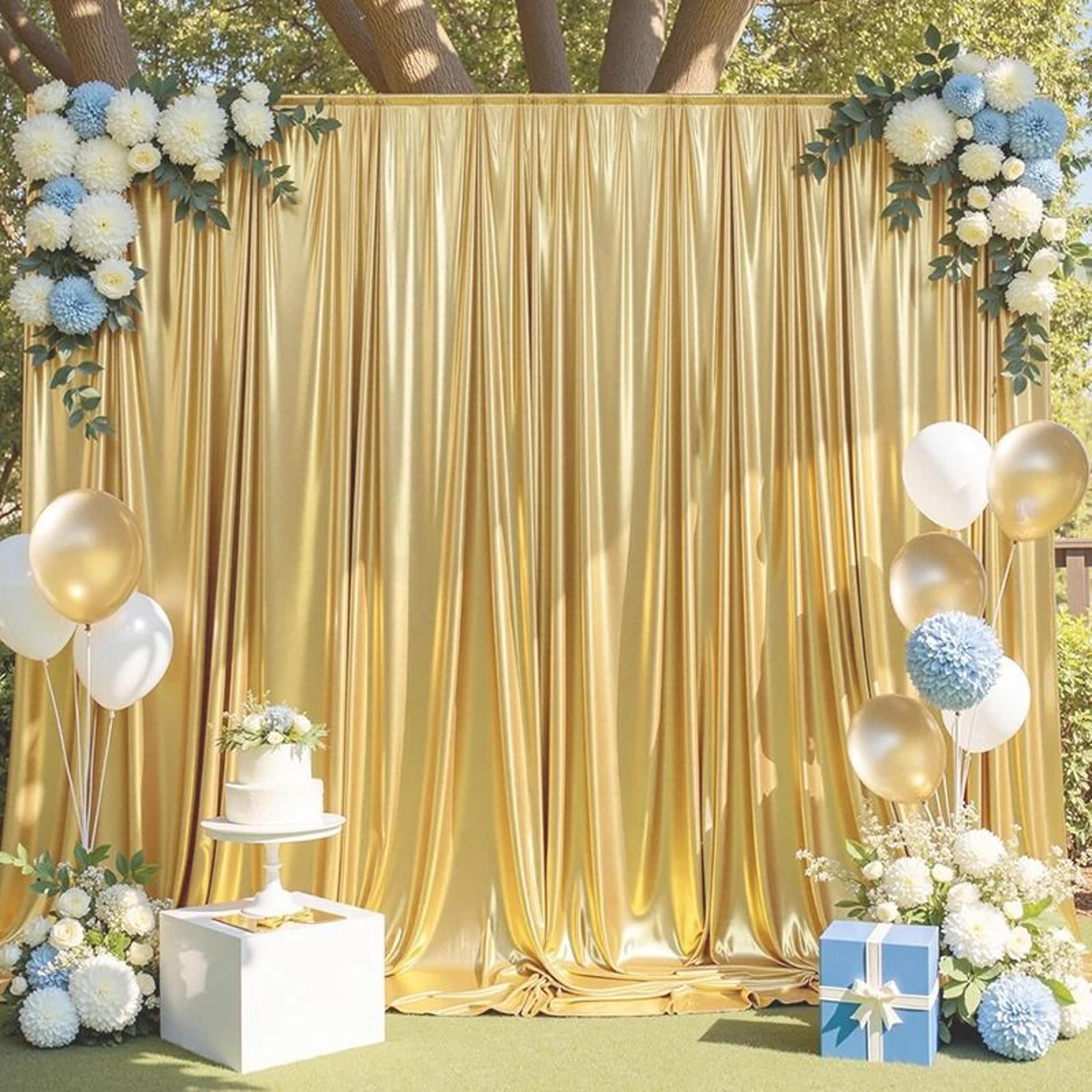 gold sequin backdrop curtain (wrinkle-free shimmer drape for wedding, birthday & christmas decor)