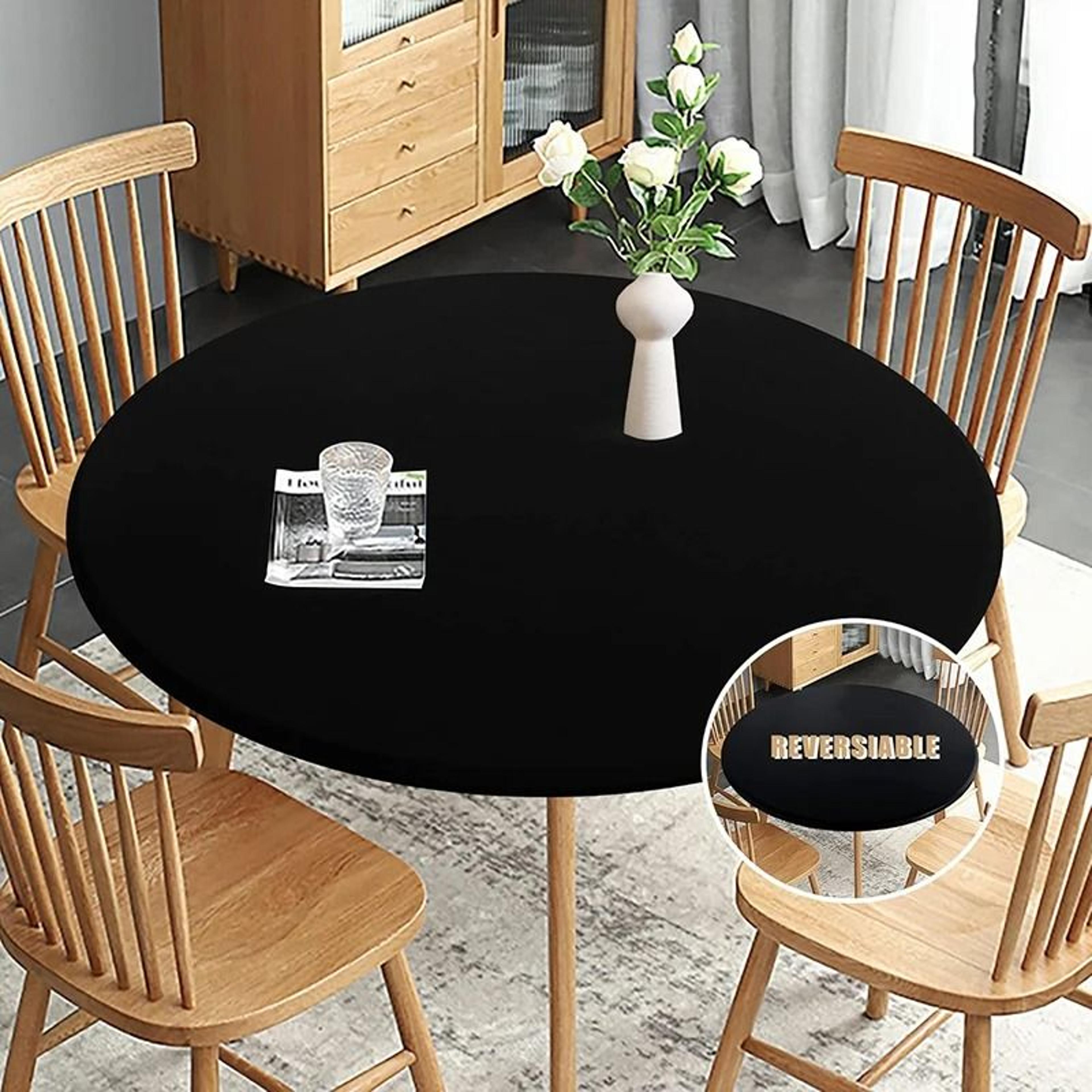 round spandex elastic tablecloth (dustproof stretch fitted cover for picnic, dining & wedding)