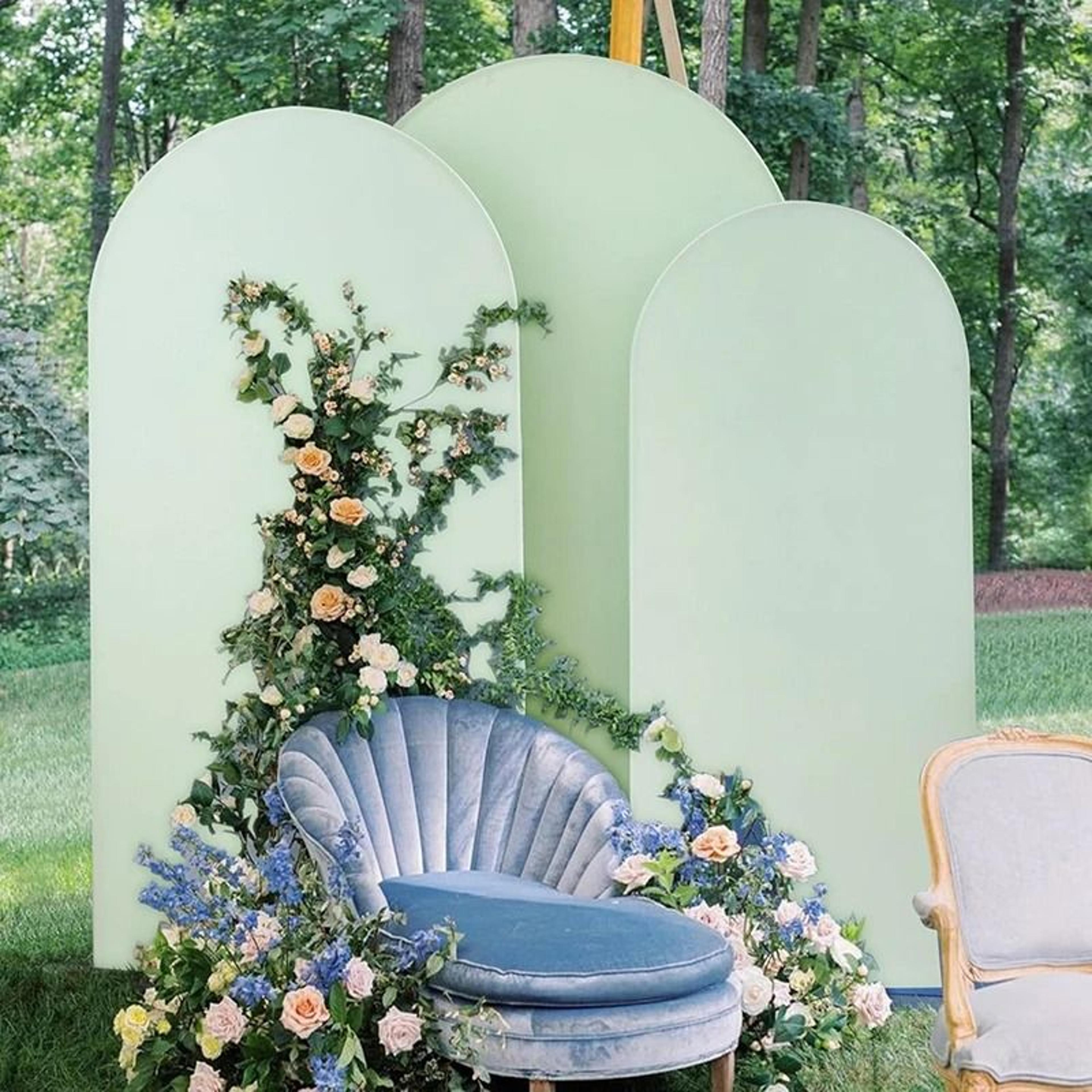 1pc 7.2ft spandex wedding arch cover (fitted round top arch backdrop cover for birthday & banquet decor)