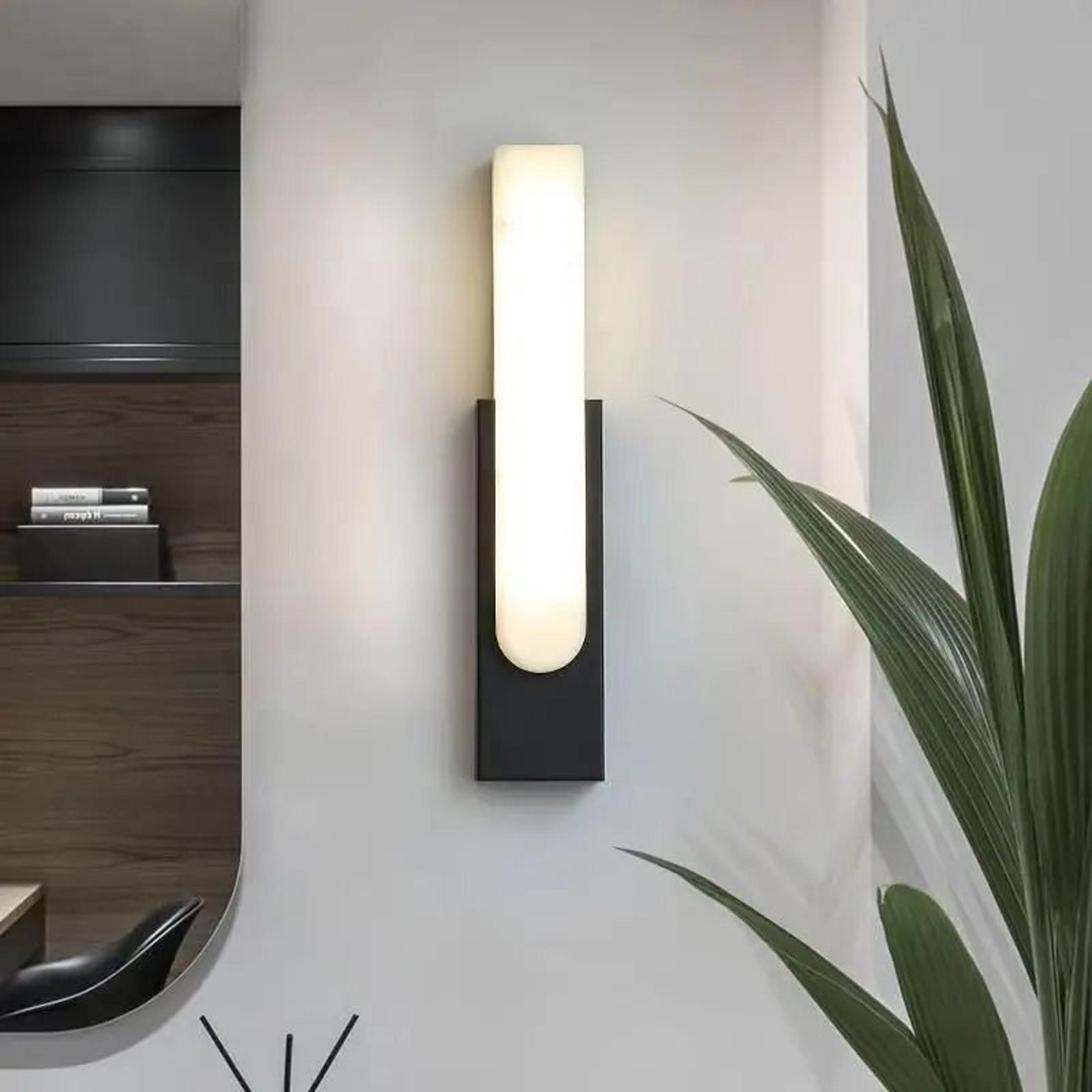 luxury gold led marble wall lamp (nordic natural stone sconce for bedside, living room, aisle & hotel decor)