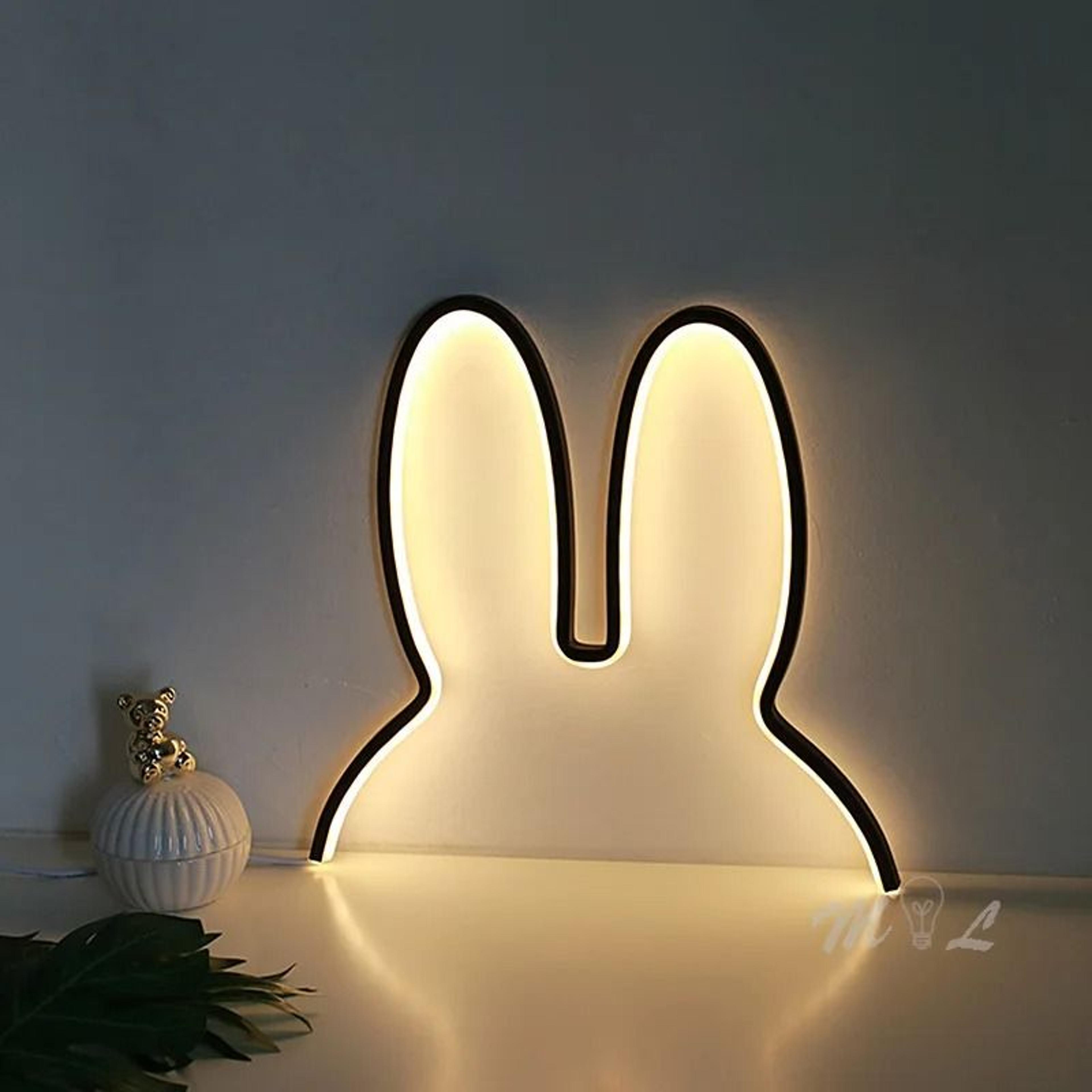 cute rabbit led night light usb desk lamp (5w modern nursery lamp & christmas gift for kids)