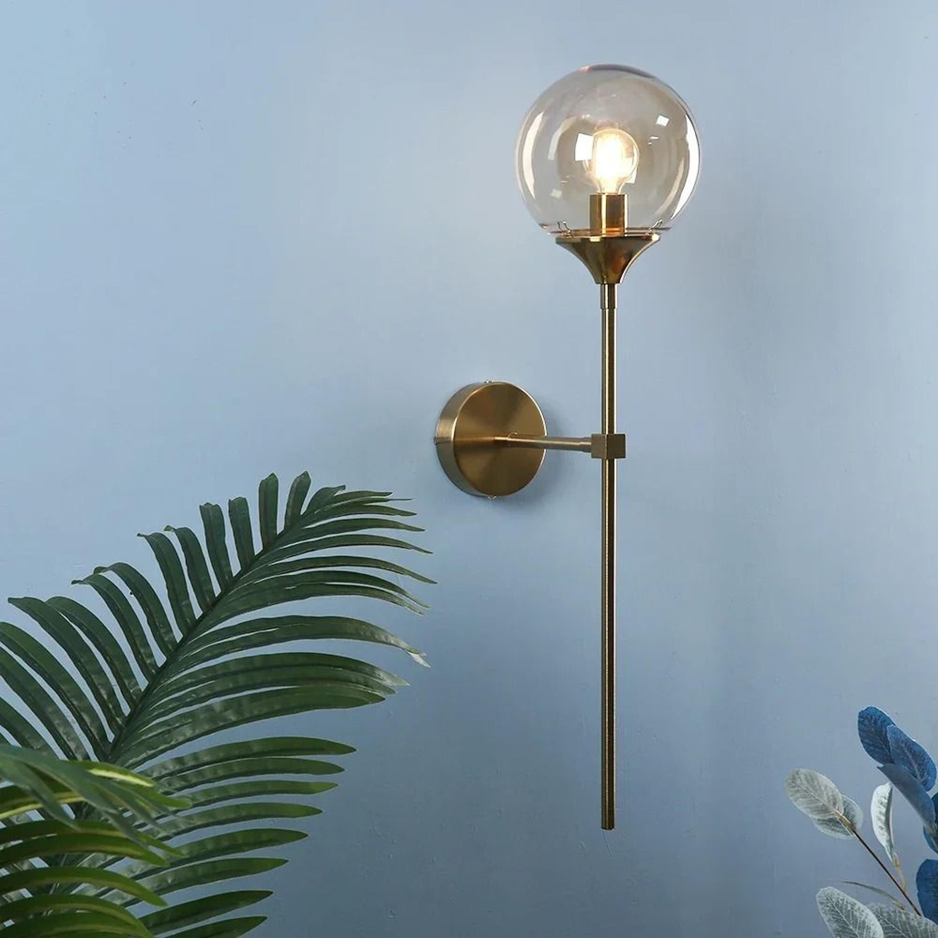 nordic modern gold glass wall light (e14 indoor luminaire sconce for kitchen, dressing mirror & bathroom decor)
