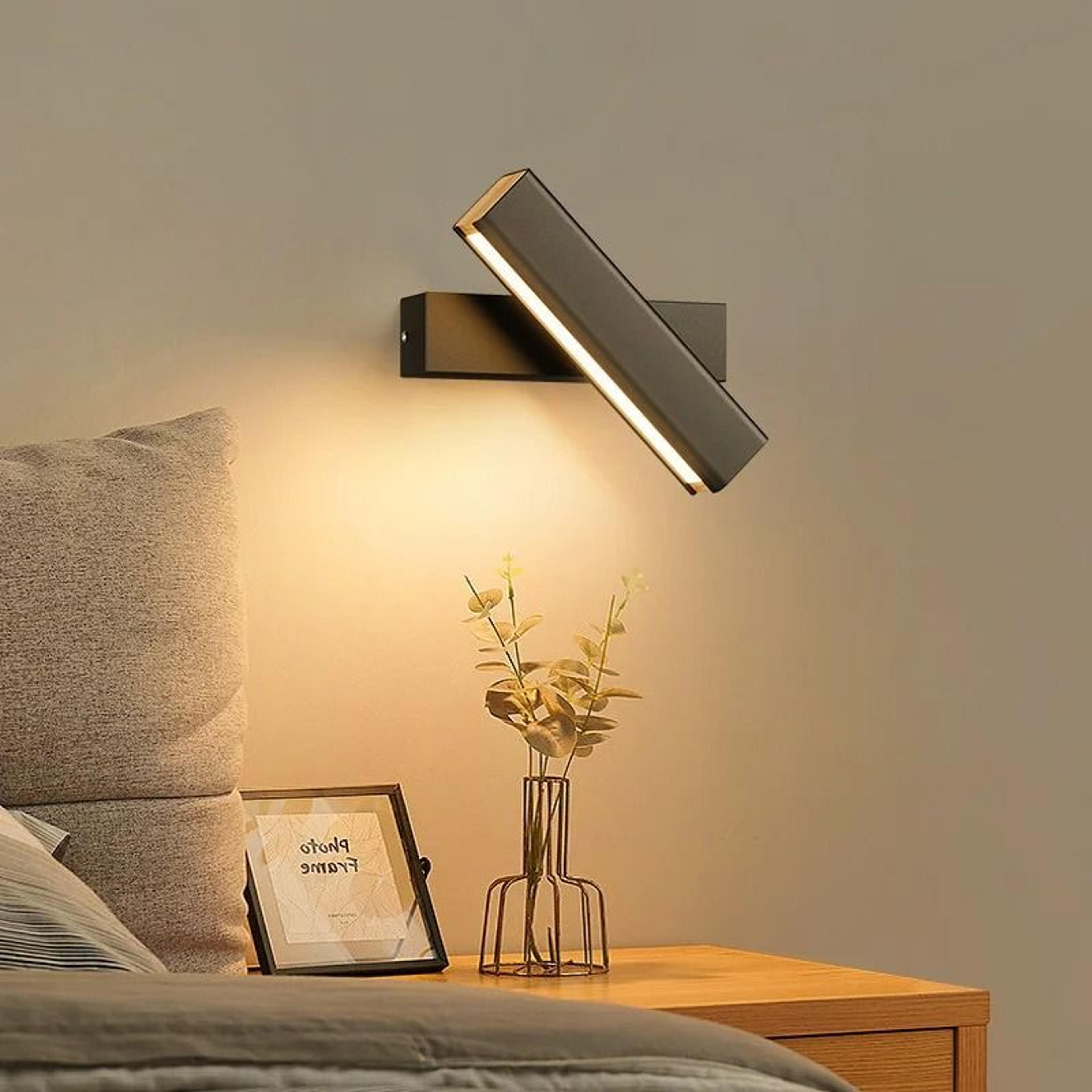 modern 350 rotatable led wall sconce (indoor adjustable light fixture for living room, bedroom bedside & corridor)