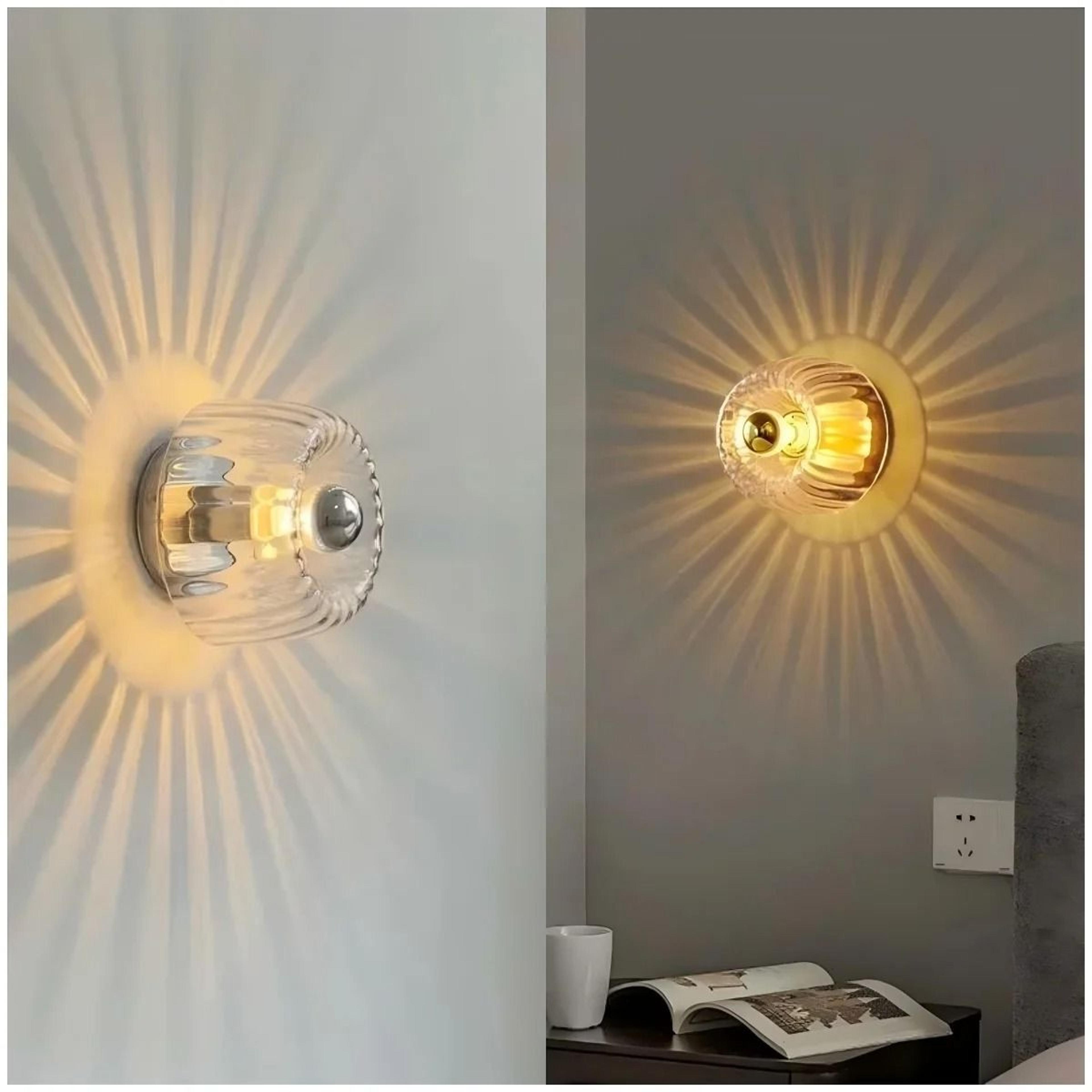modern bauhaus glass wall lamp (creative wall effect sconce & ceiling light fixture for living room, hallway & stairs)