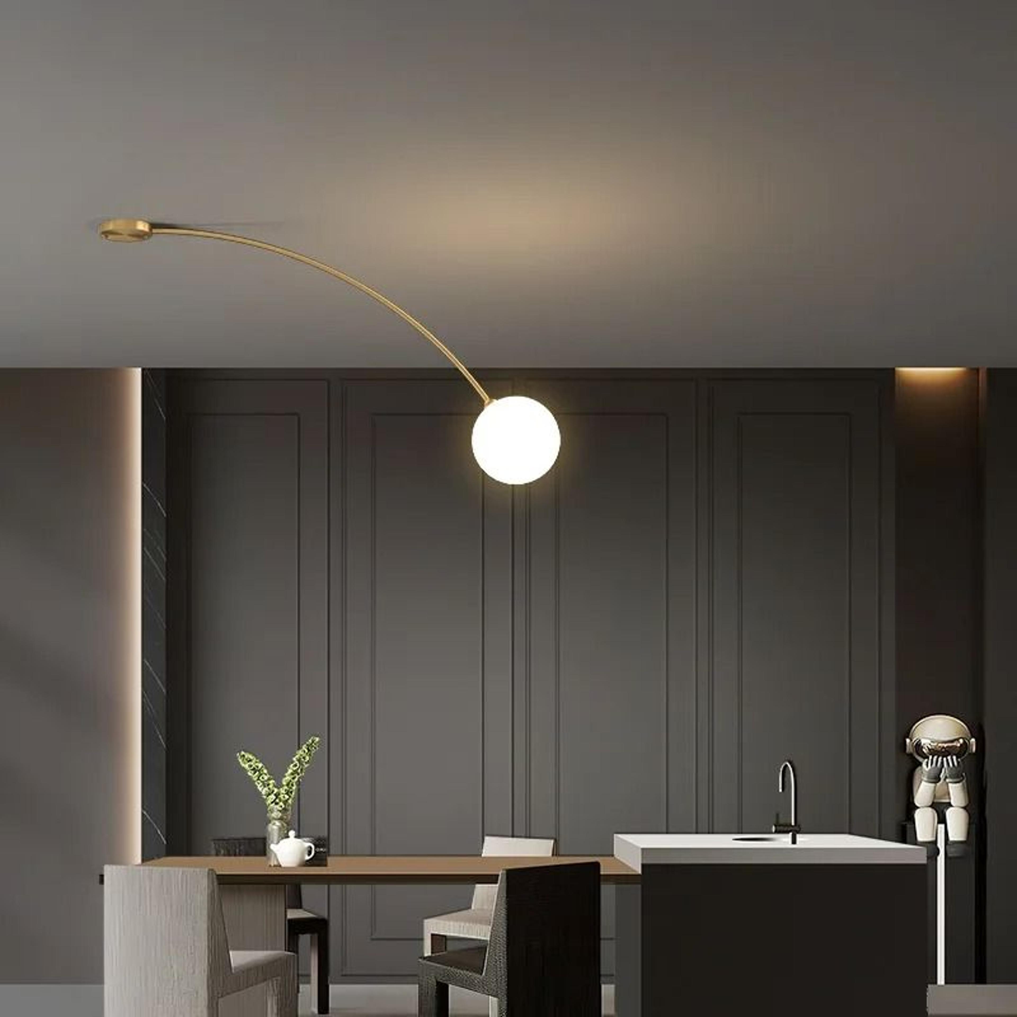nordic minimalist led glass ball wall lamp (modern white globe light sconce for bedroom, restaurant & living room)