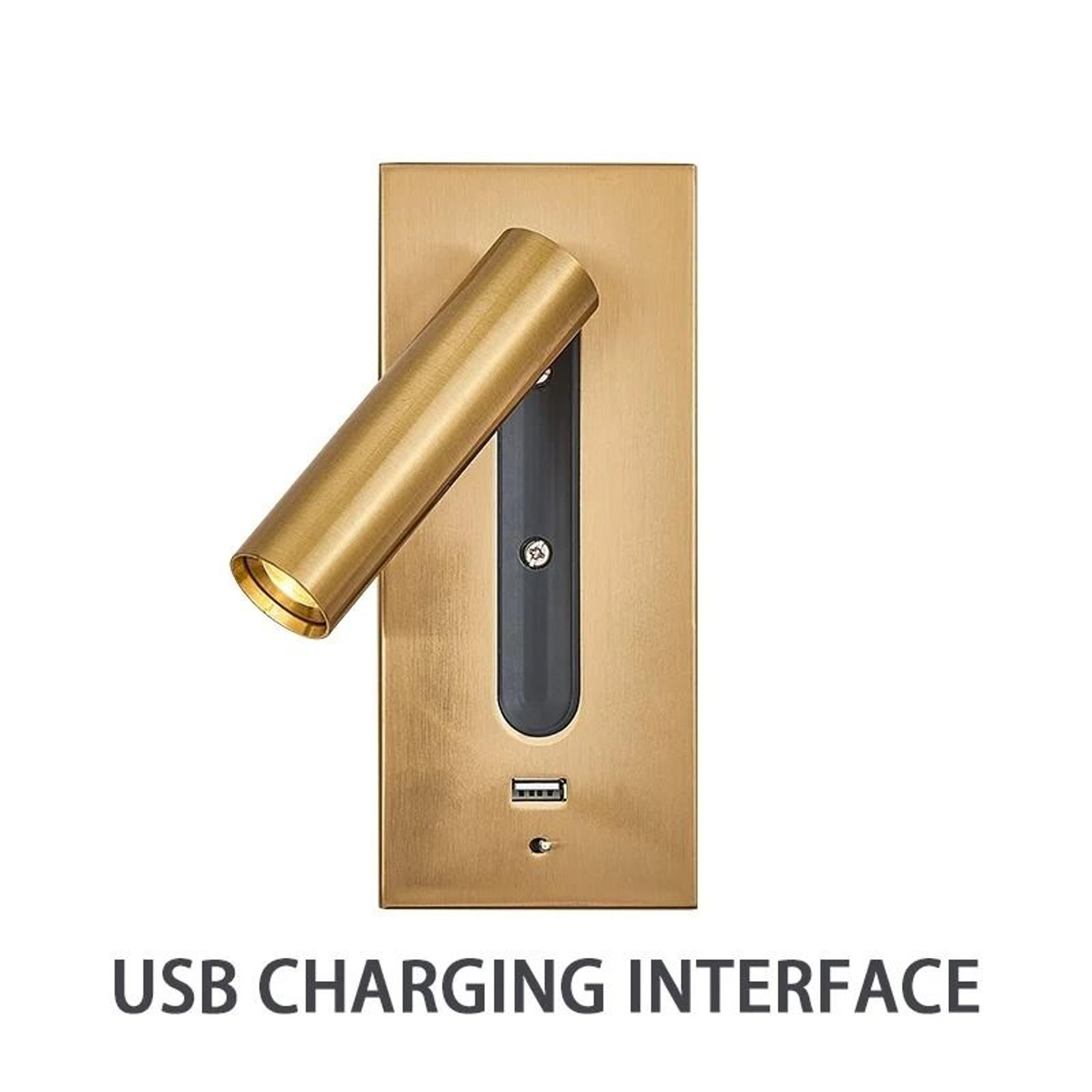 indoor embedded led wall lamp with usb charging port (modern 3w recessed bedside reading light for hotel & bedroom)