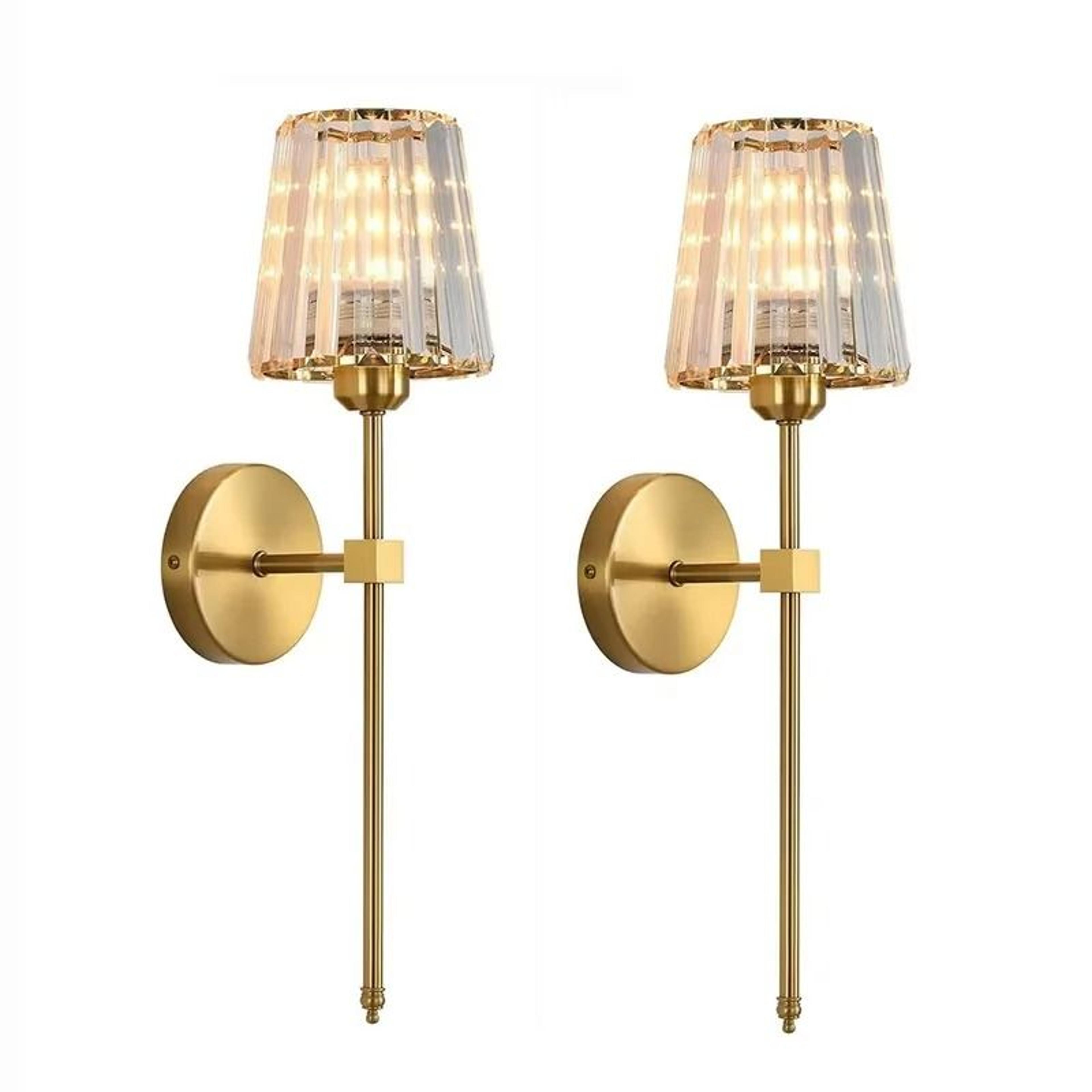 modern crystal wall light (nordic glass led sconce for bedroom, living room & dining room)