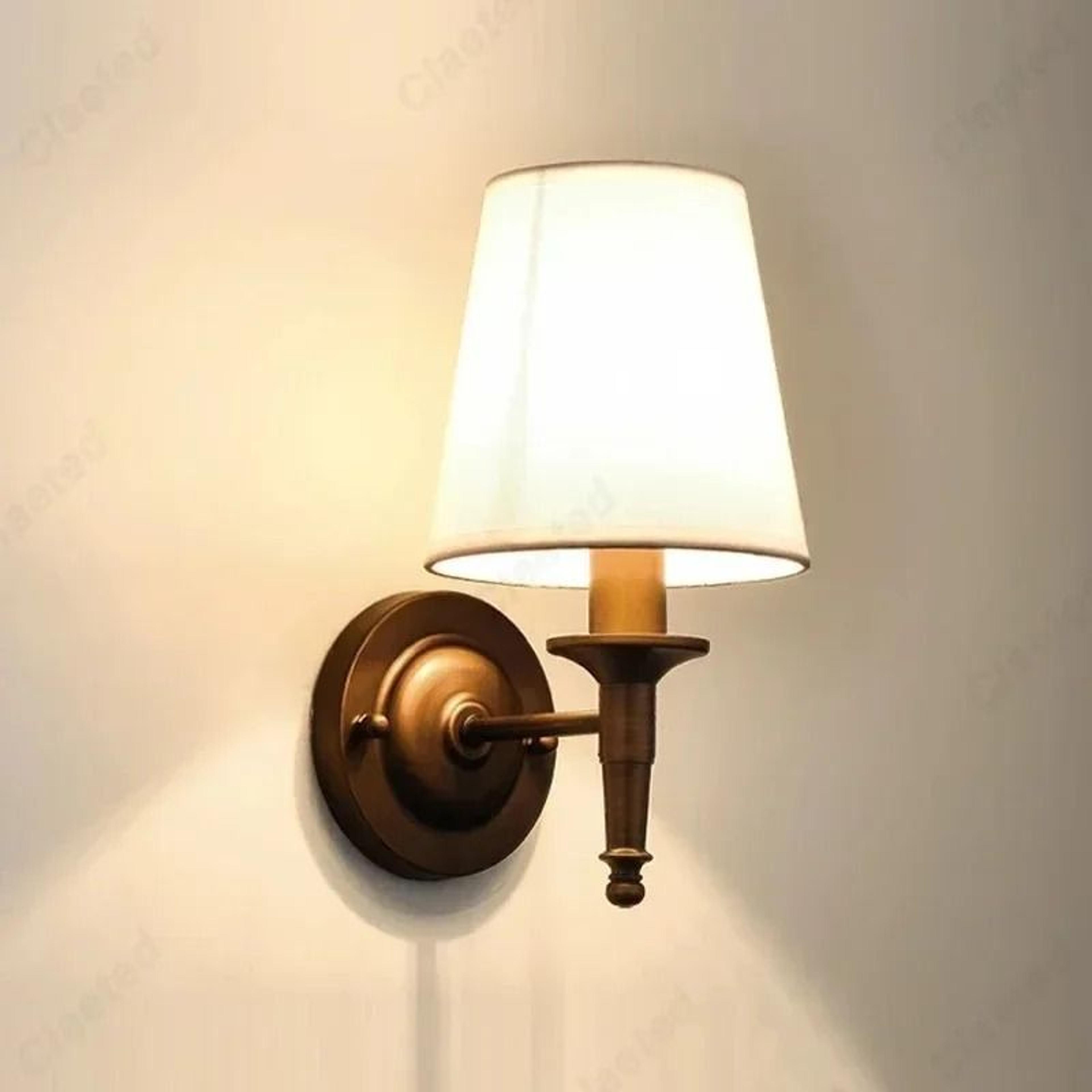 creative european fabric lampshade led wall lamp (12w e14 sconce for bedroom & living room)