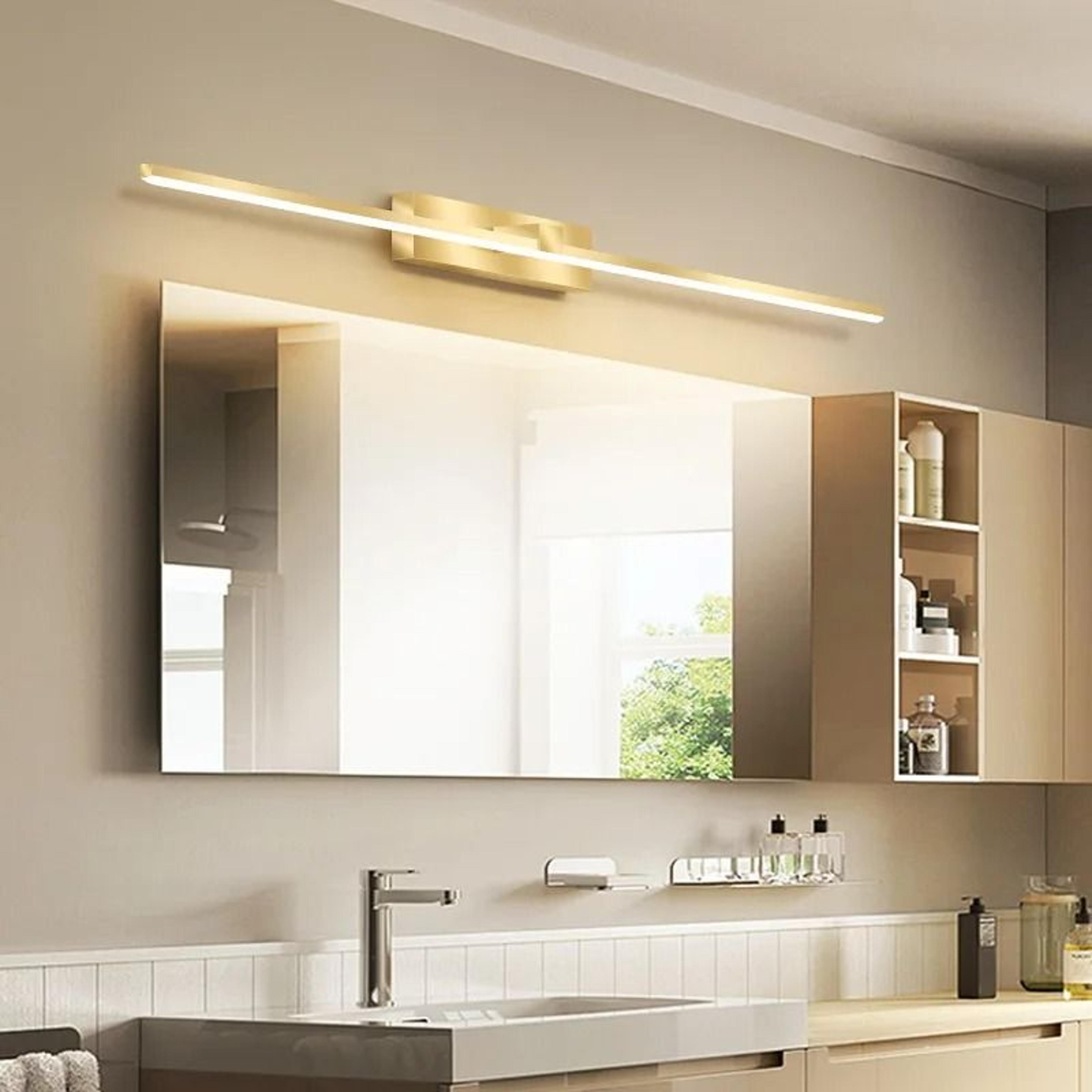 modern 3-color led bathroom mirror wall light (aluminum linear vanity sconce hardware)