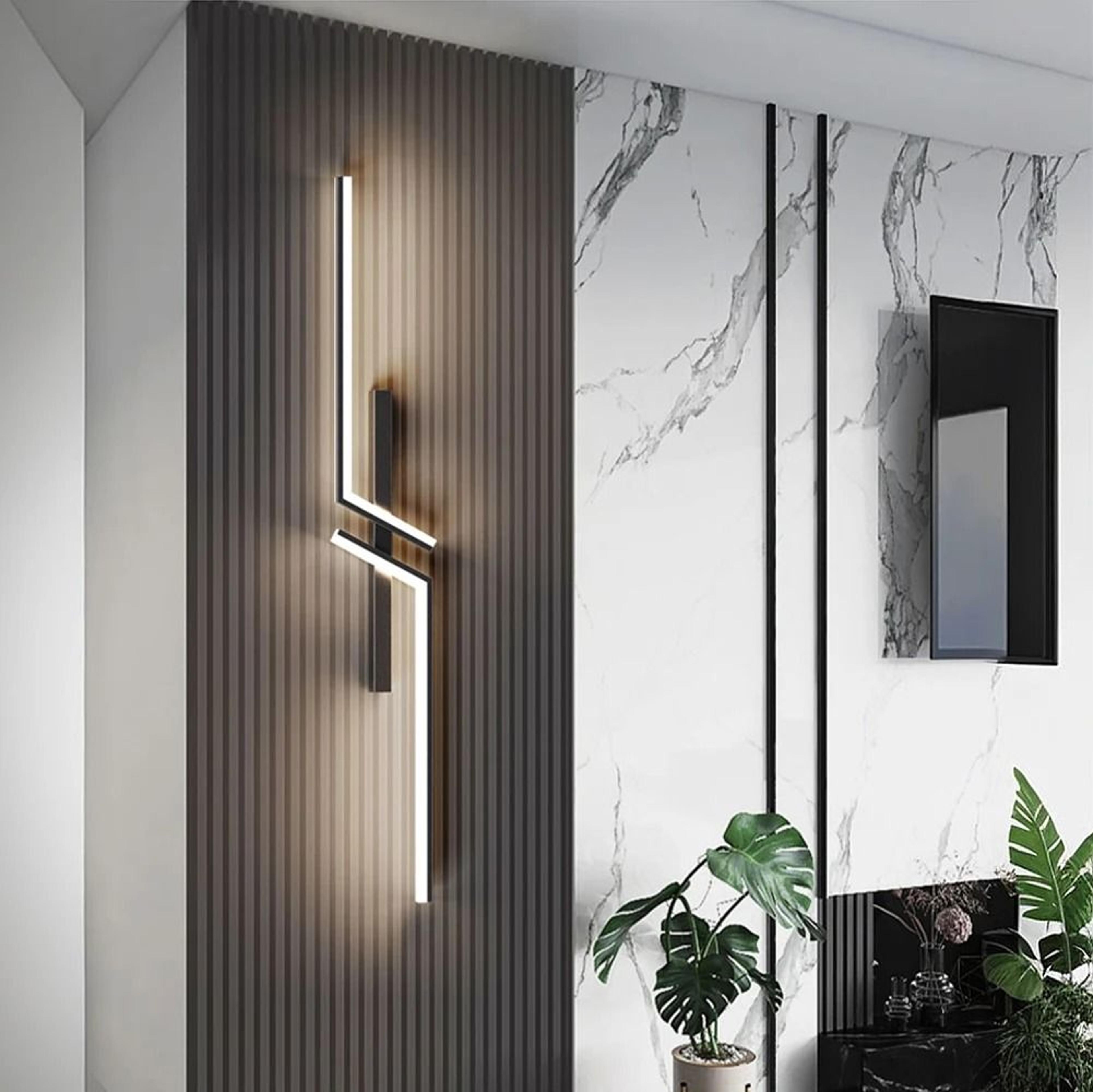 modern minimalist 3-color led wall sconce (indoor background lamp for bedroom bedside & living room tv)