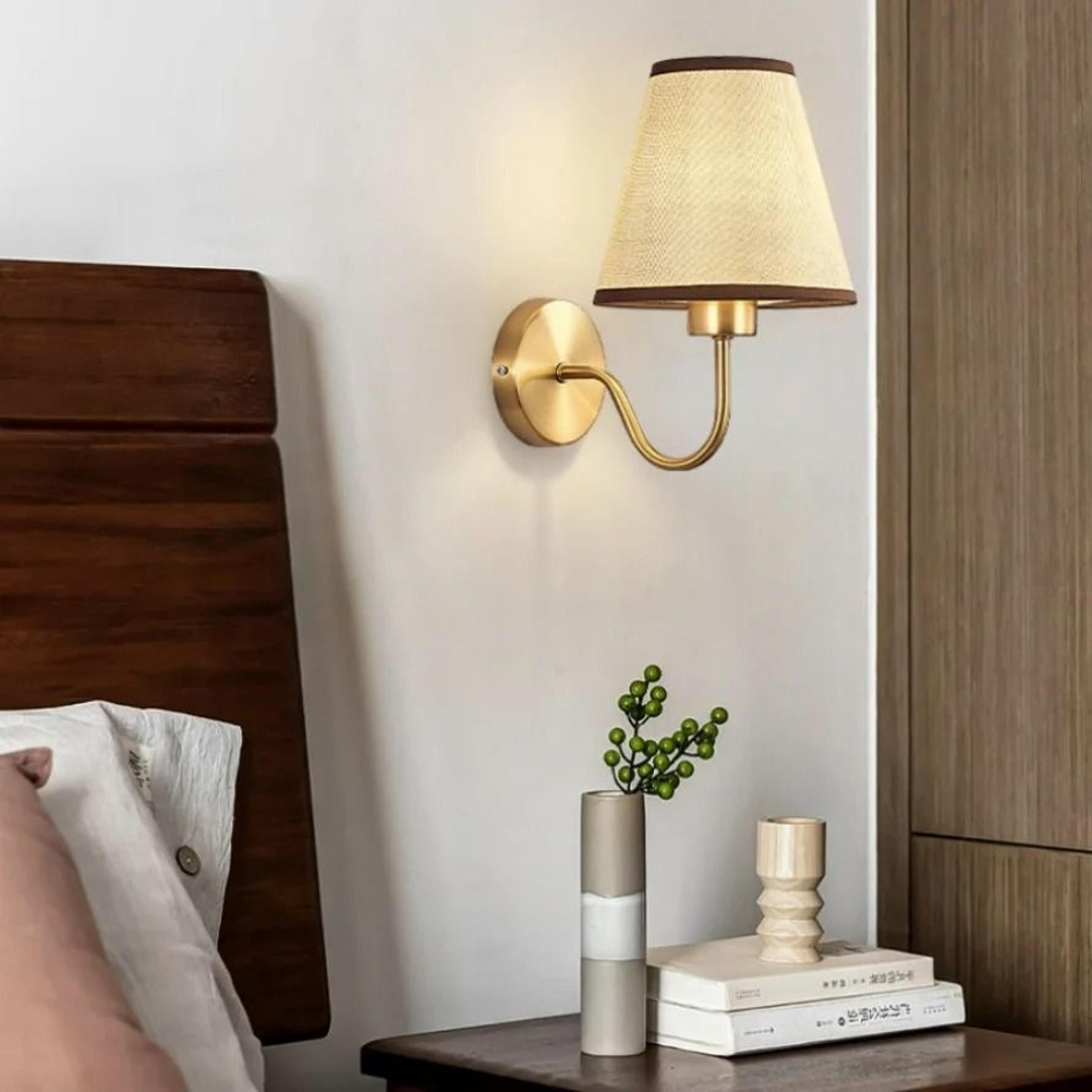 nordic retro fabric led wall lamp (modern e27 interior sconce for hotel, bedroom & living room)