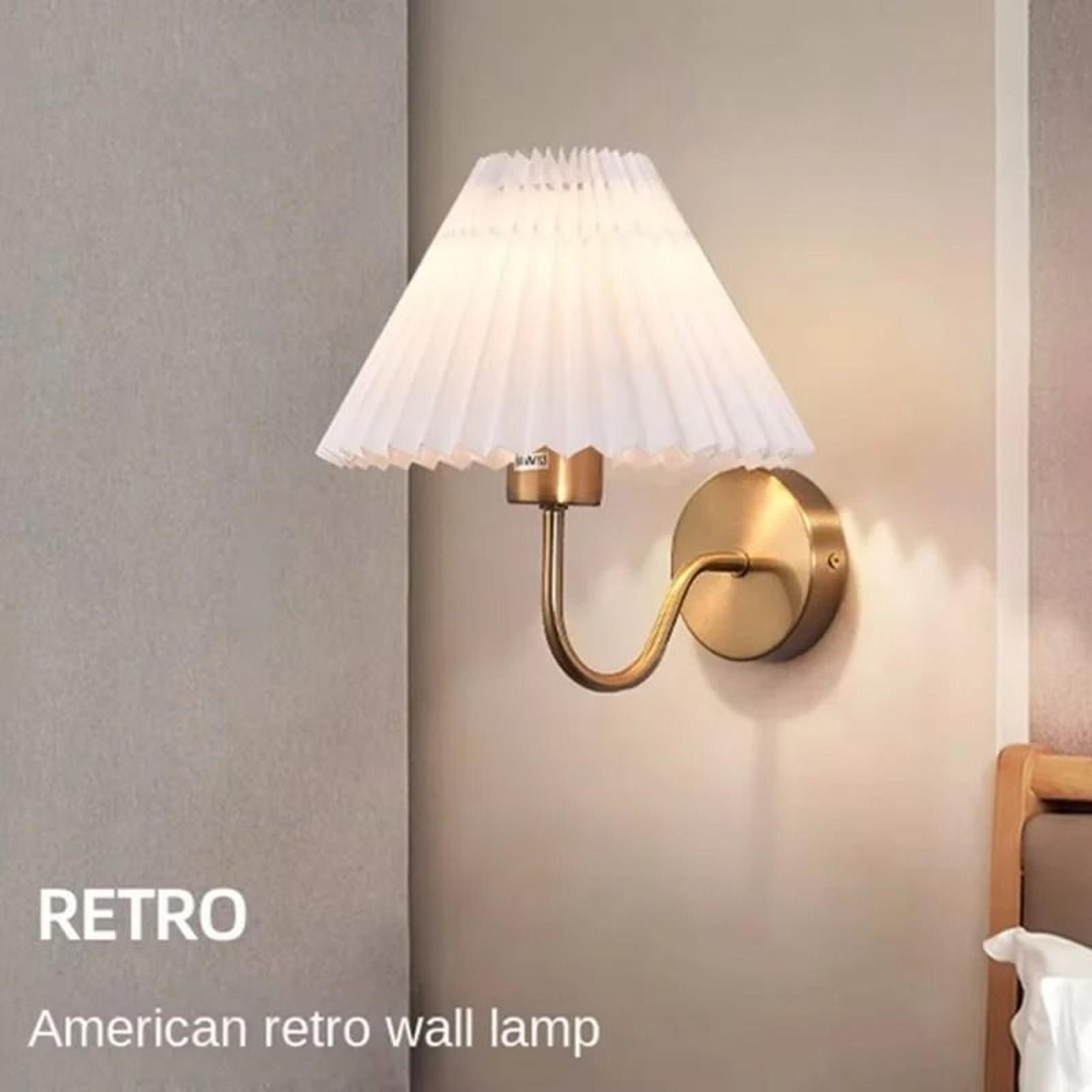 nordic retro fan-shaped pleated led wall lamp (creative decorative sconce for bedroom, living & dining room)