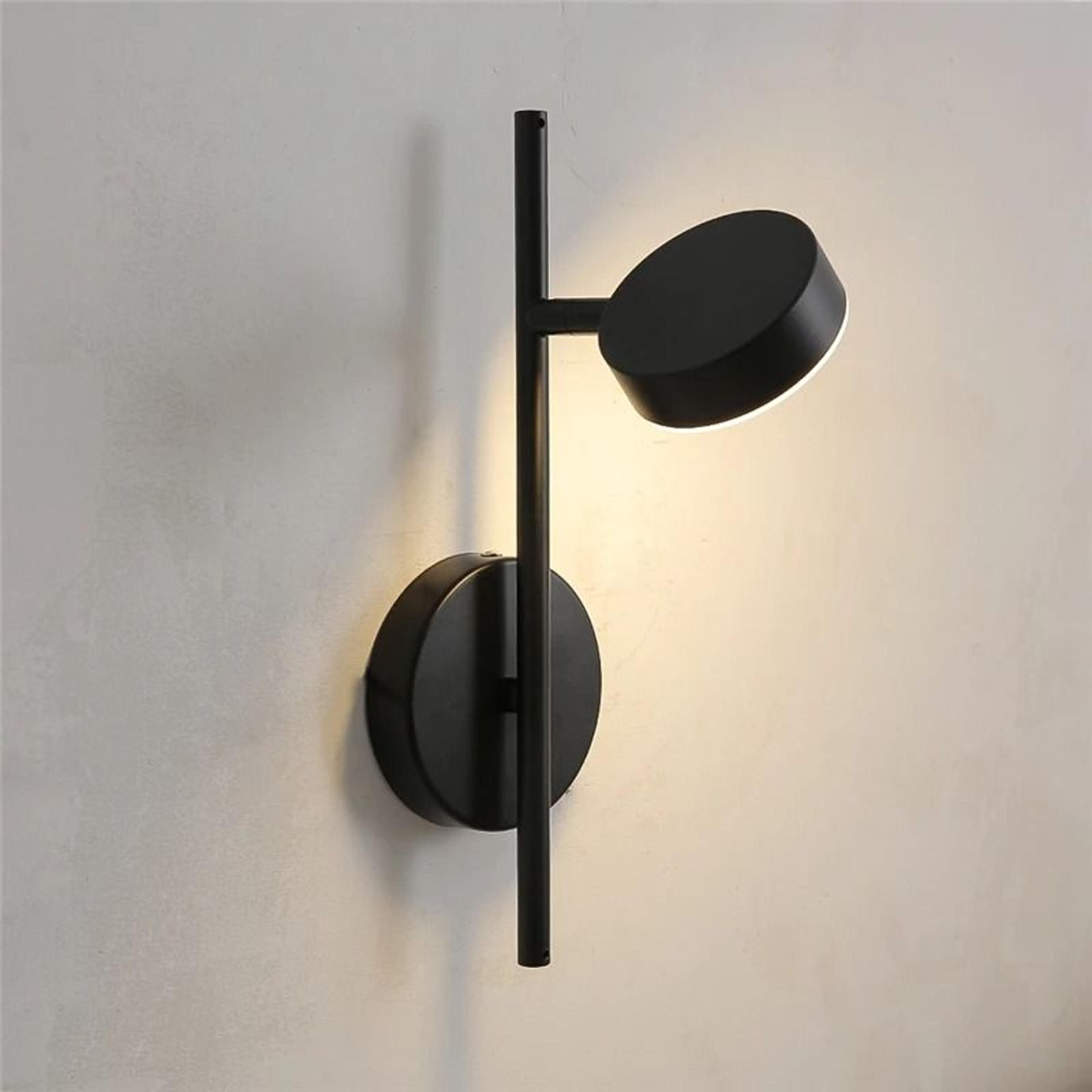 nordic simple adjustable metal led wall lamp (rotatable sconce in gold & black for bedroom & study)
