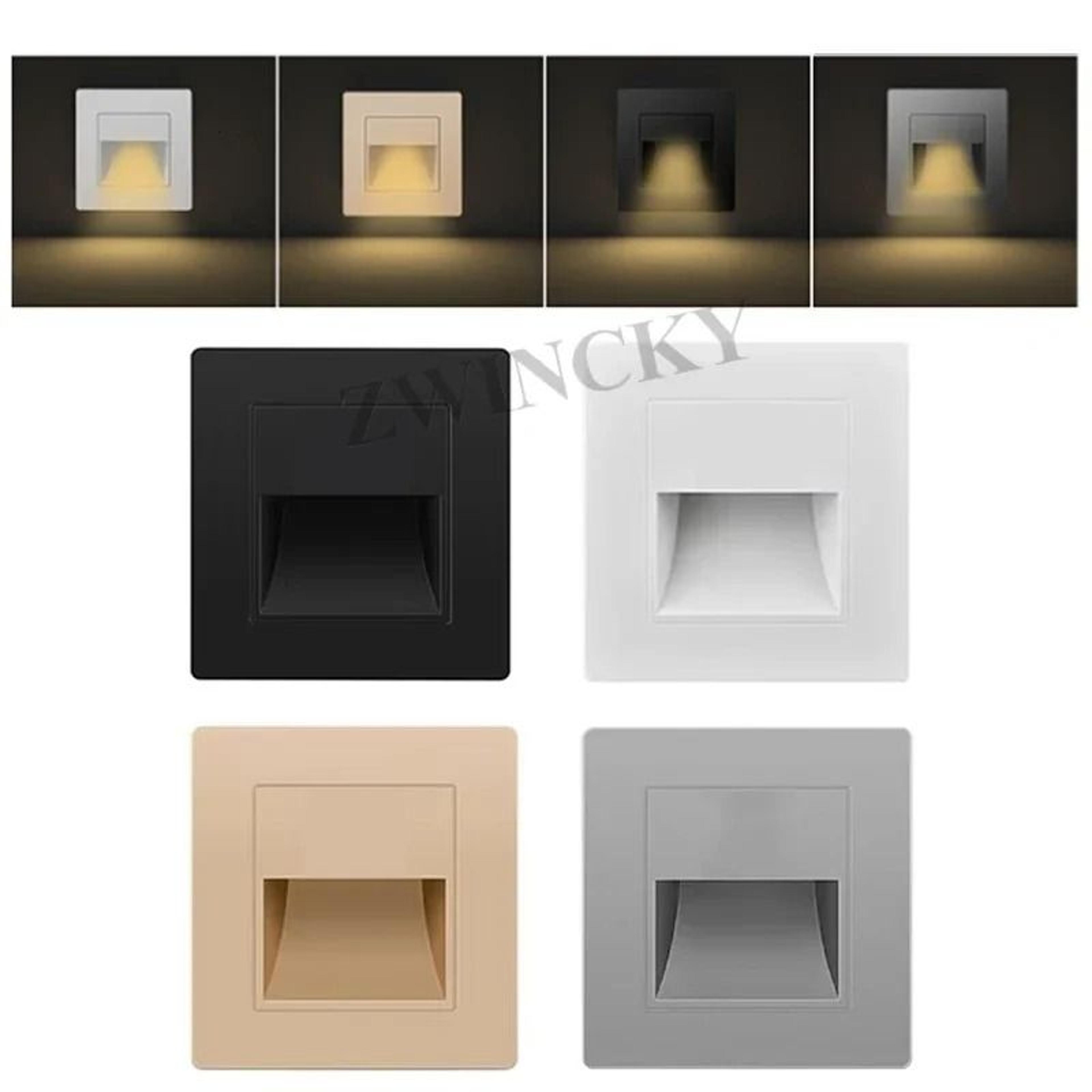 recessed led stair & step wall light (4-color footlight sconce for corridor, hallway & bedroom)