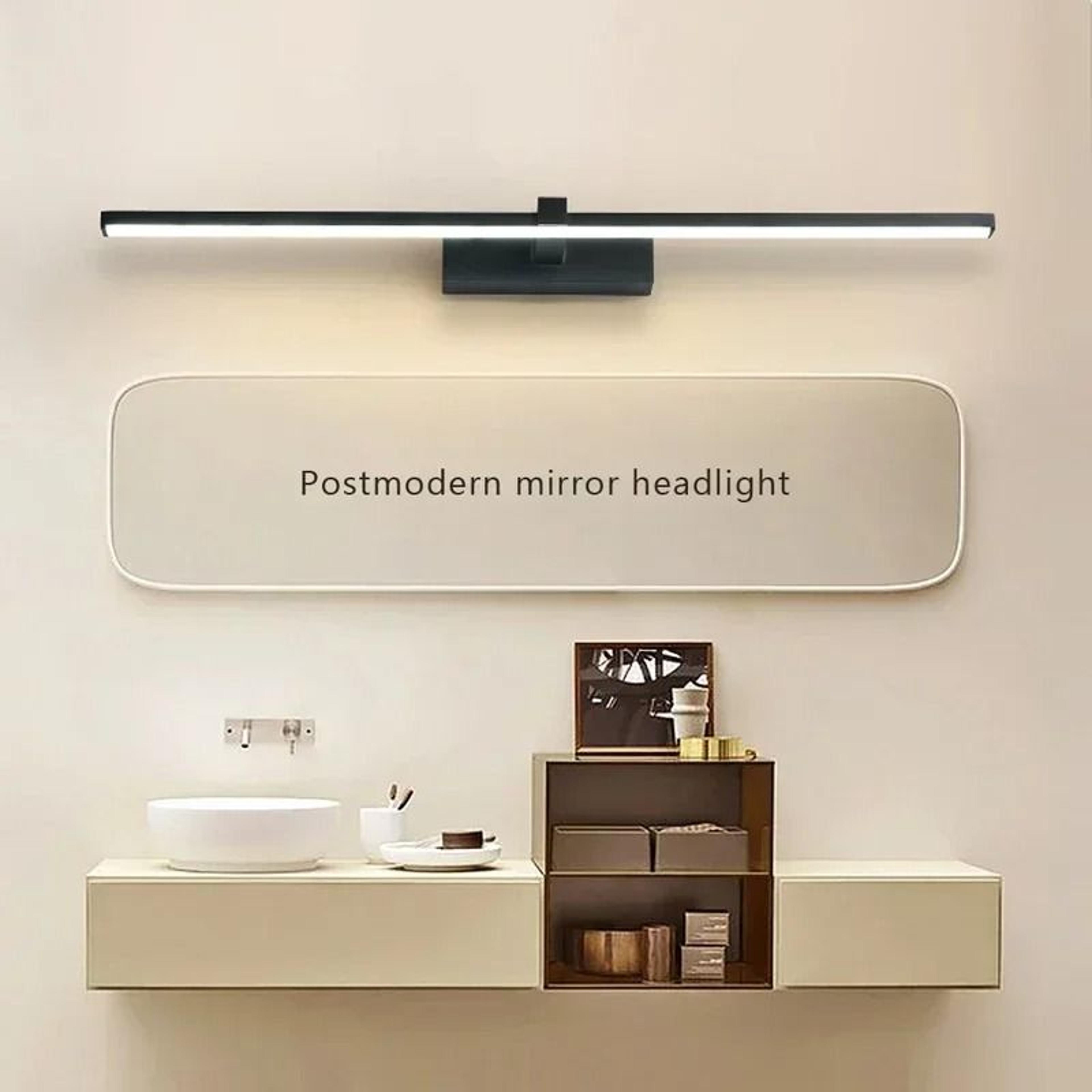 modern 3-color led bathroom mirror wall light (aluminum makeup & vanity sconce)