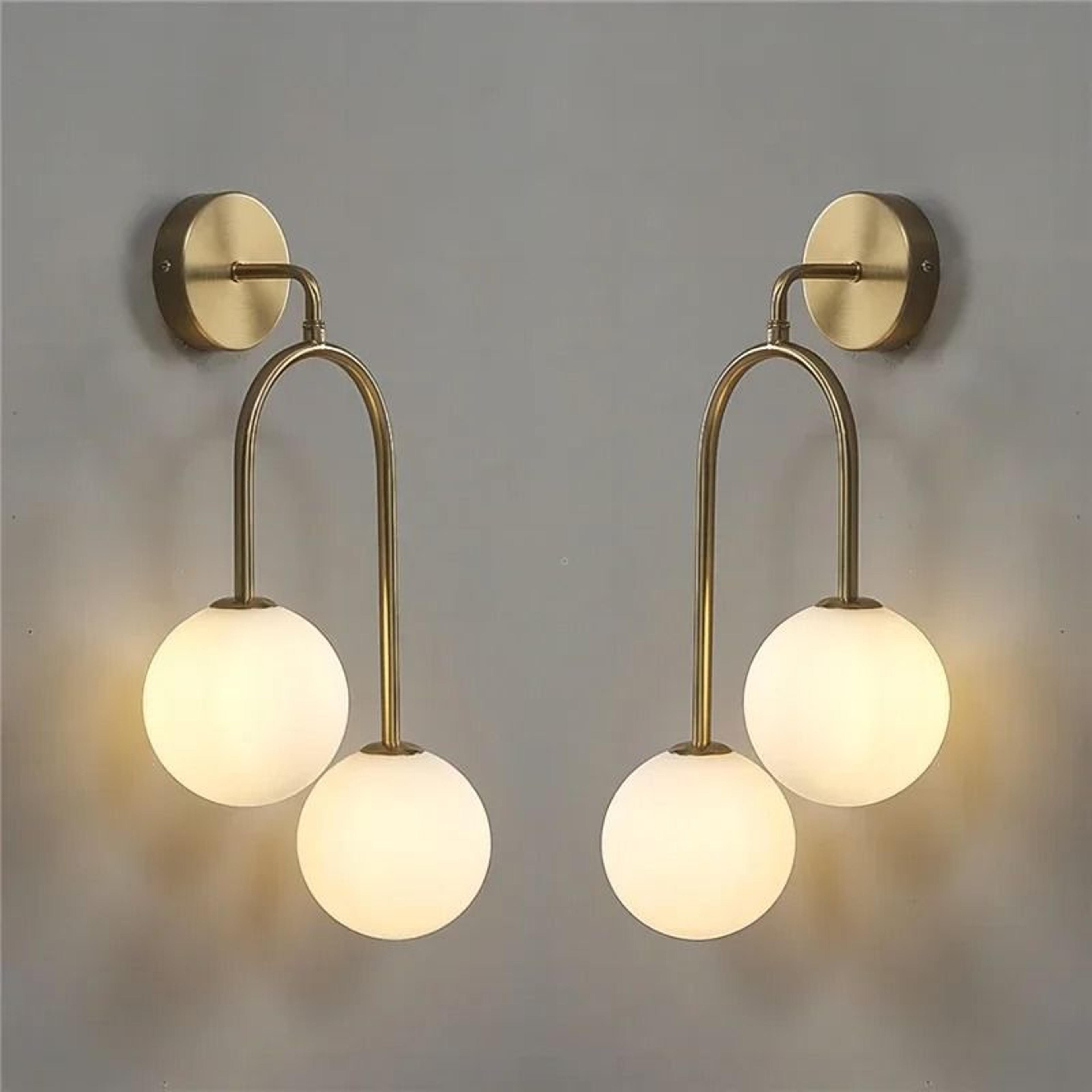 nordic glass ball led wall lamp (modern white globe bedside sconce with g9 bulb)