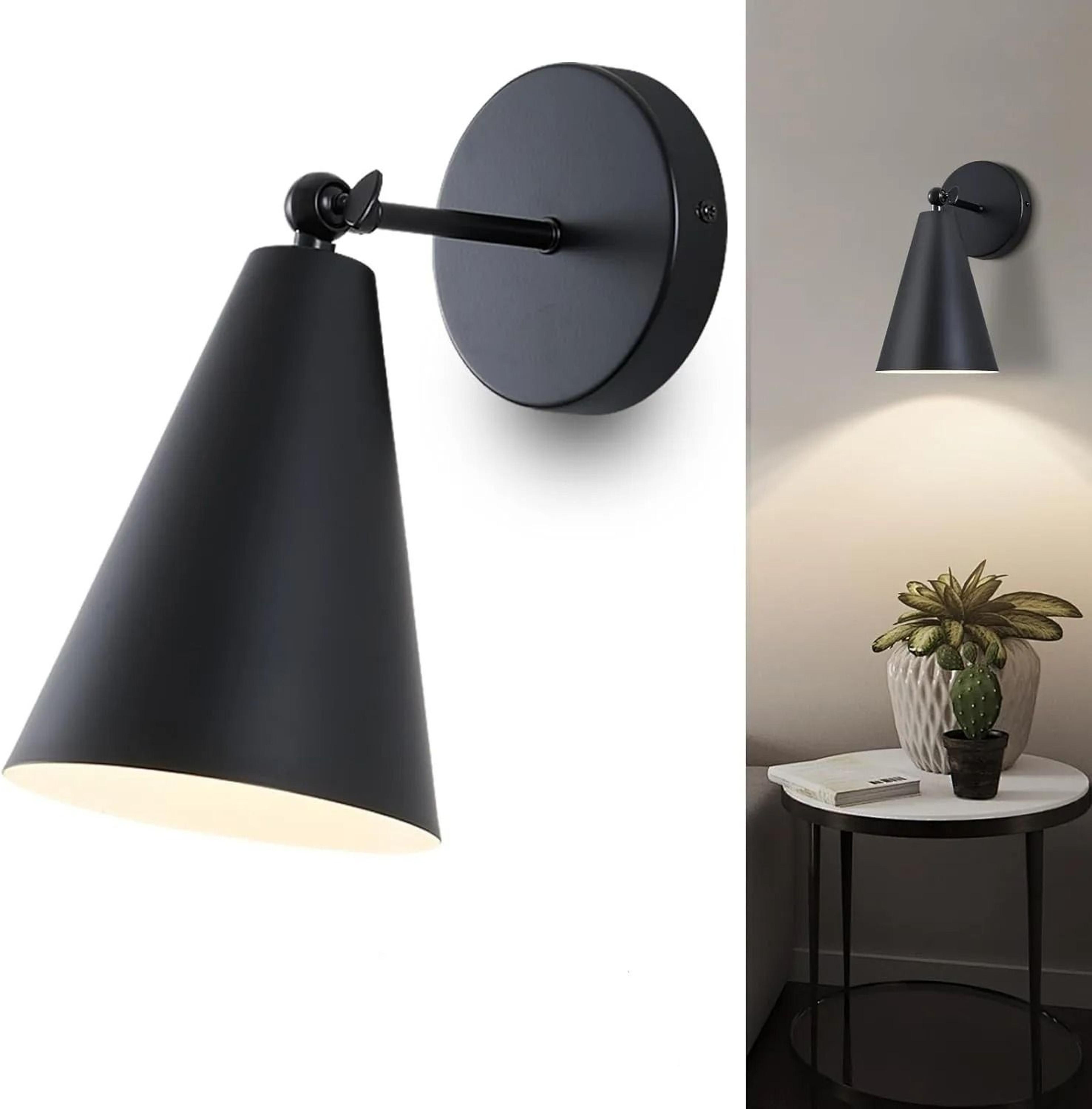 modern simple wrought iron led wall lamp (minimalist accent sconce for bedroom, living room & study)