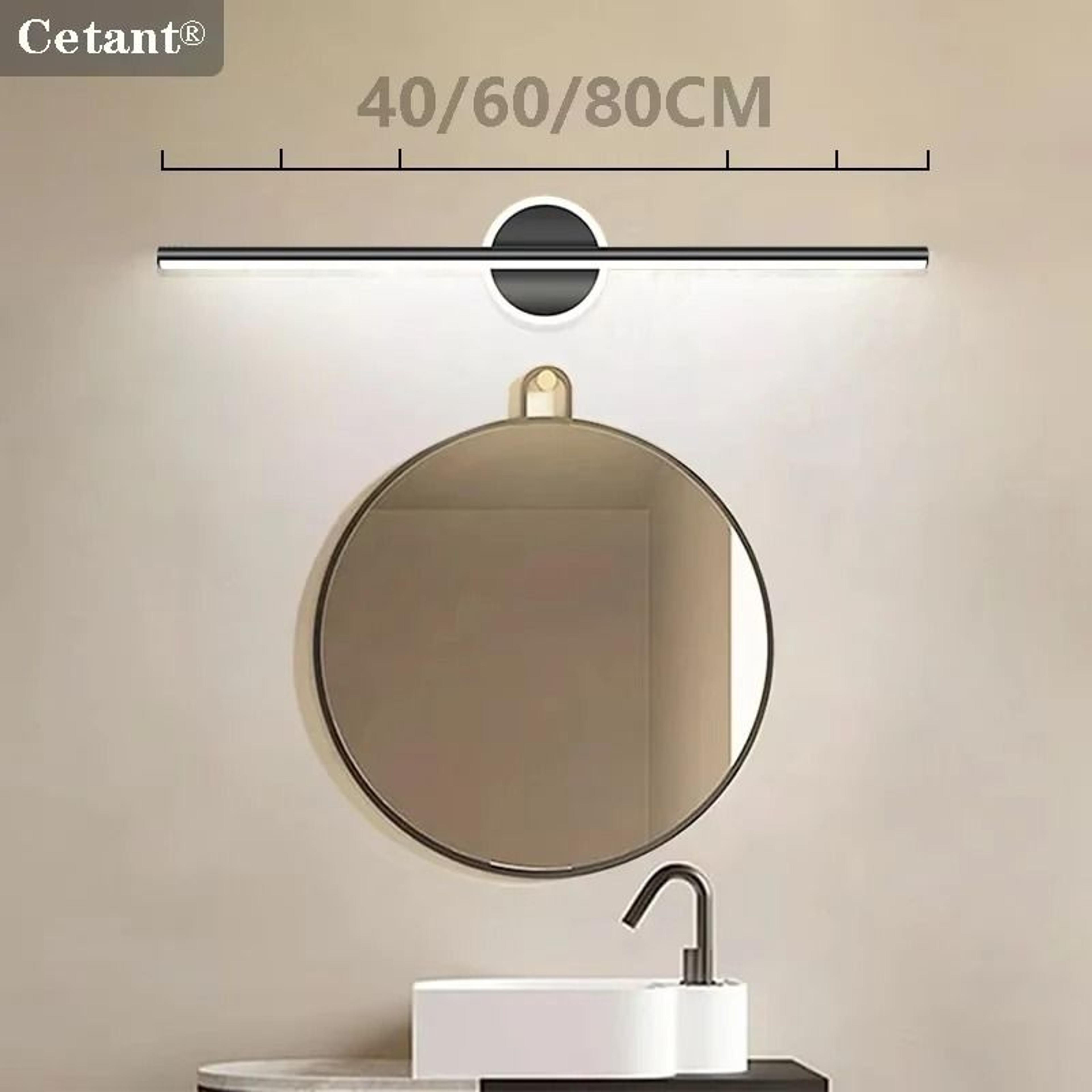 modern black led long strip bathroom vanity light (40cm, 60cm & 80cm linear mirror wall sconce)