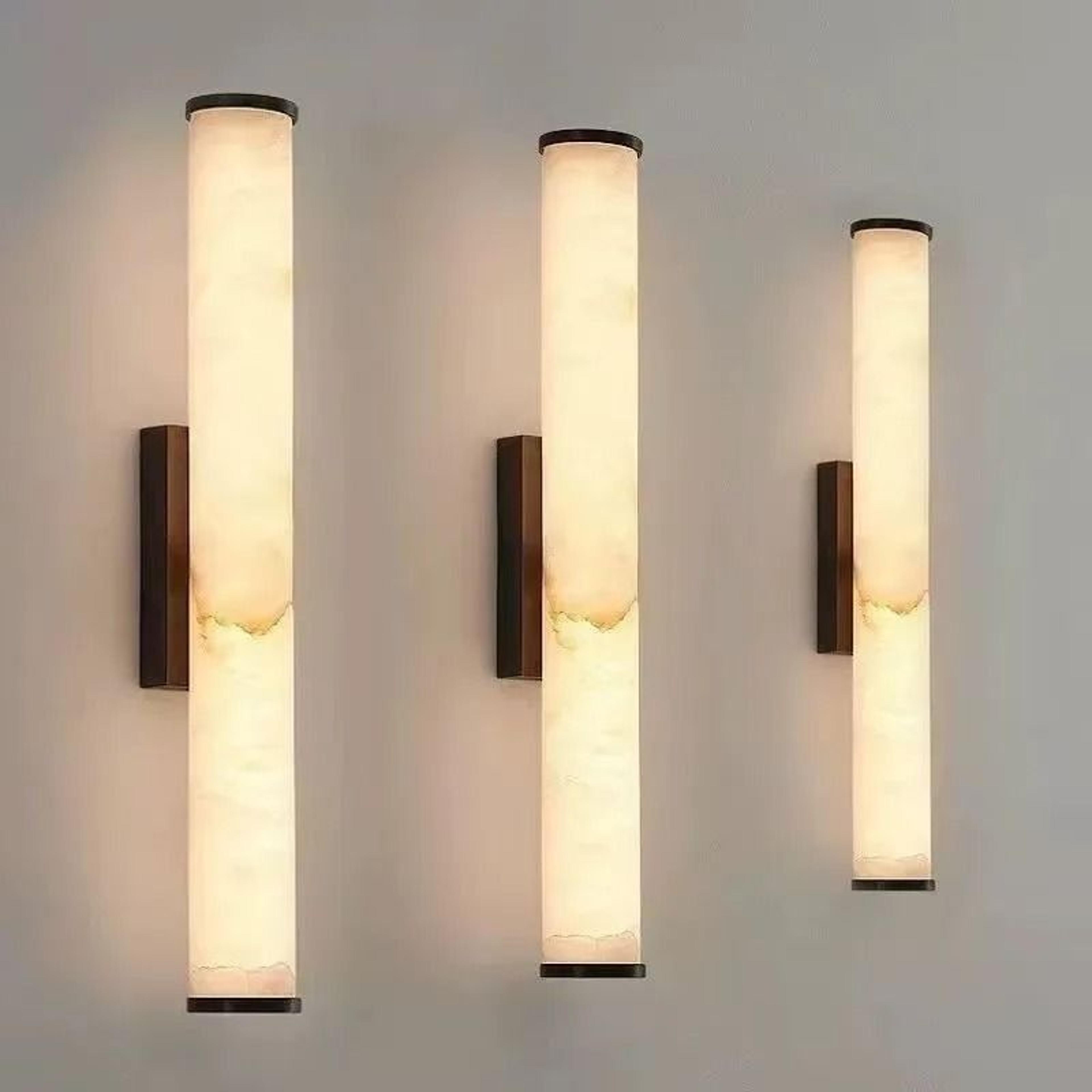 chinese minimalist imitation cloud stone long strip led wall lamp