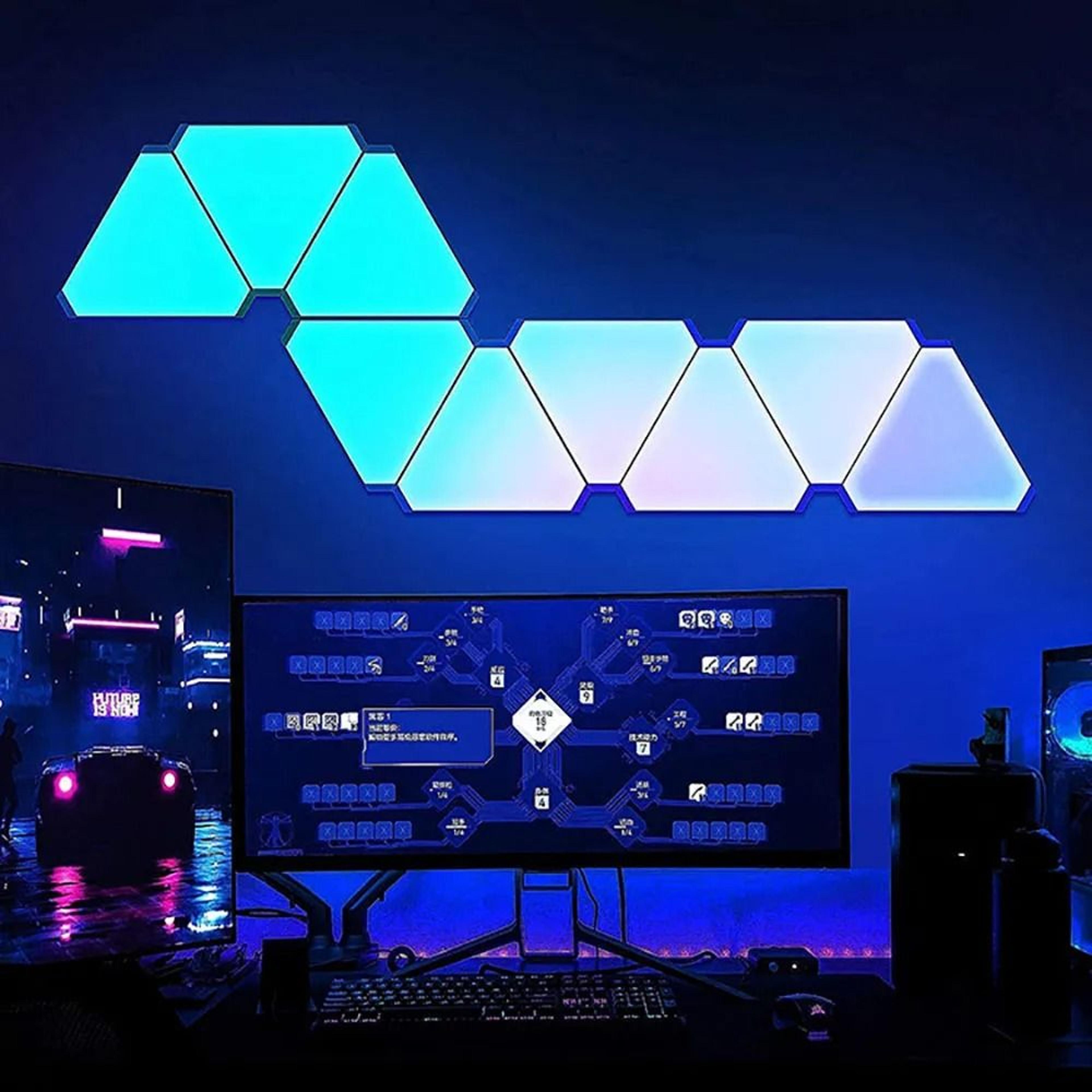 led triangular quantum rgb wall lamp smart music rhythm light