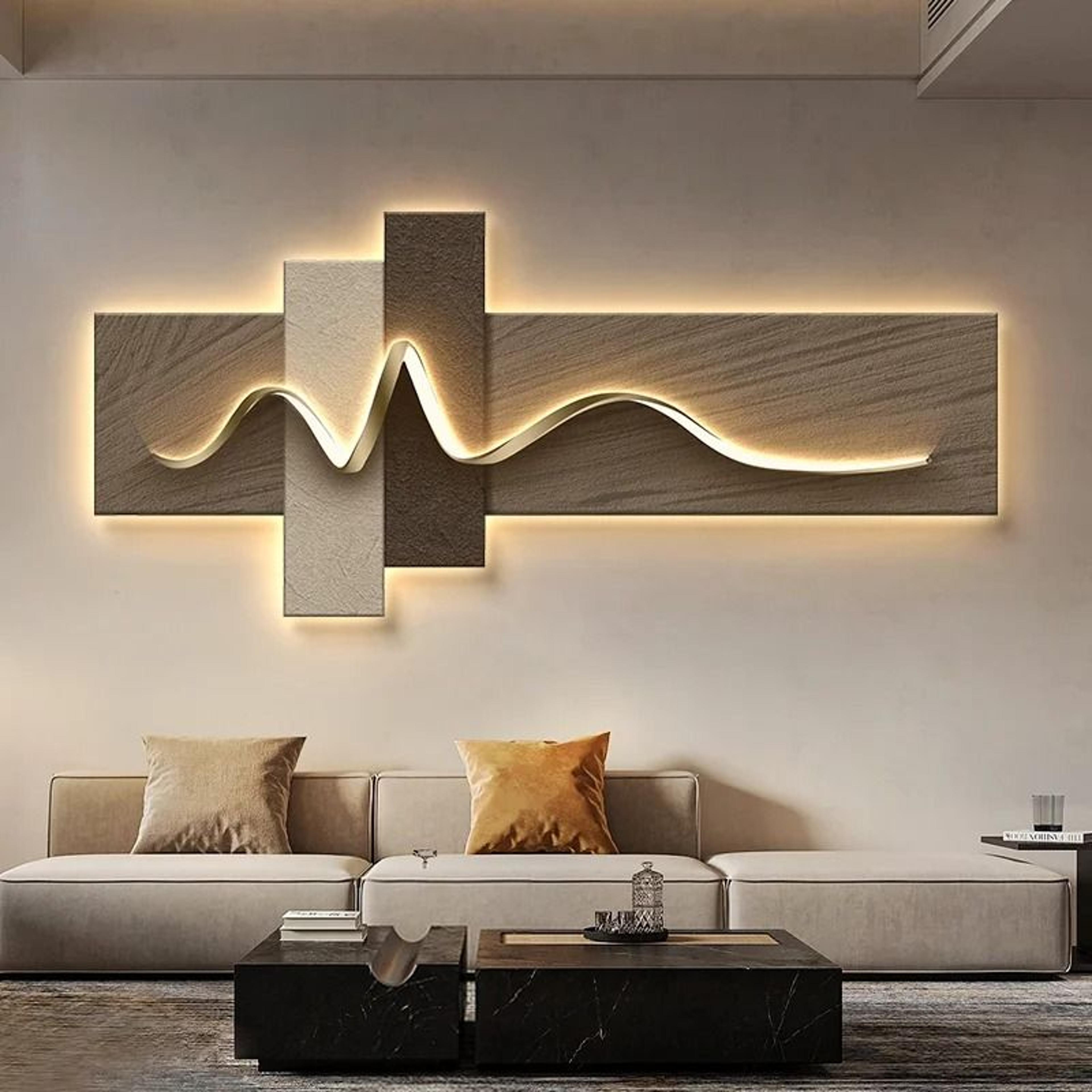 modern light luxury wabi-sabi led decorative painting wall mural light
