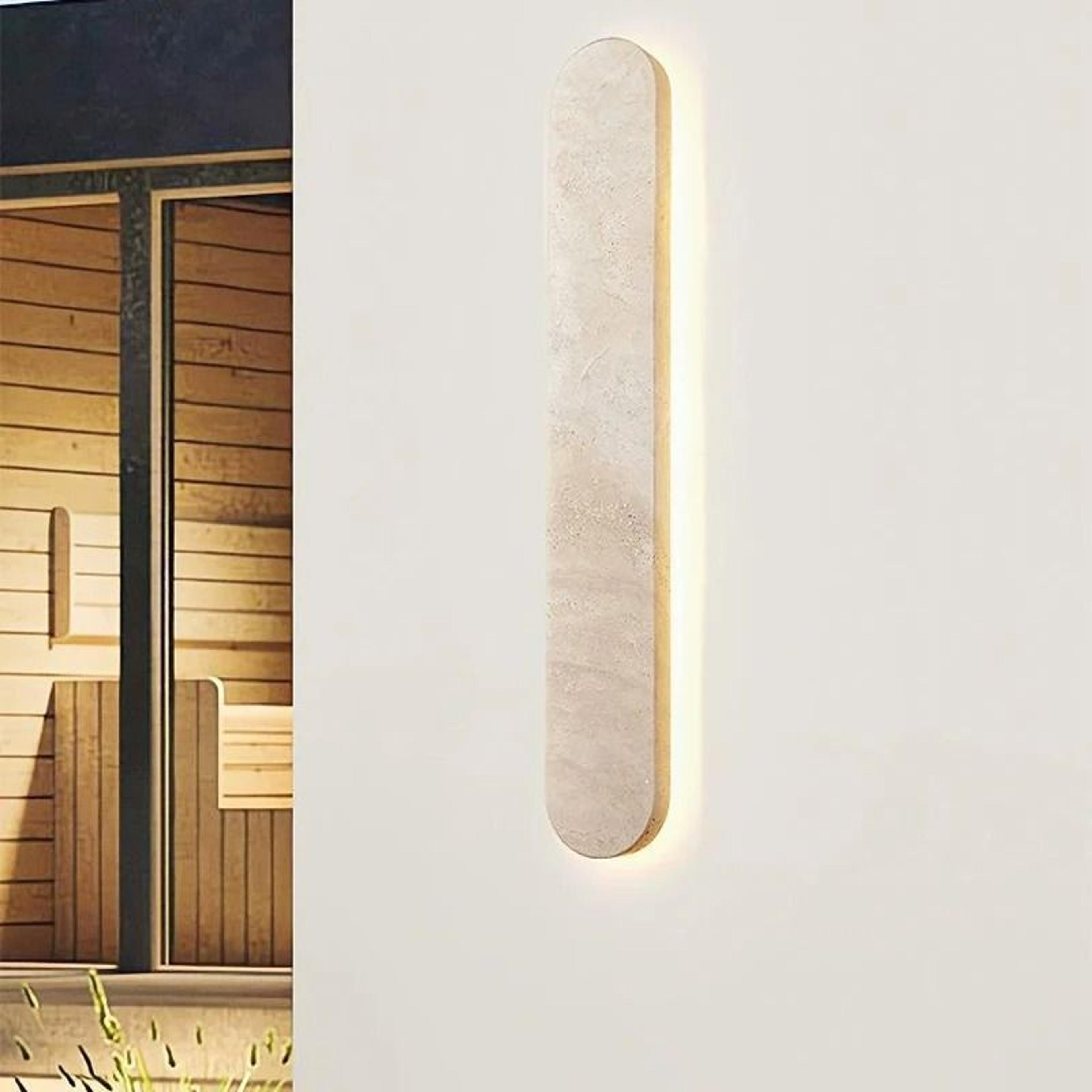 modern rectangle natural stone led wall light sconce