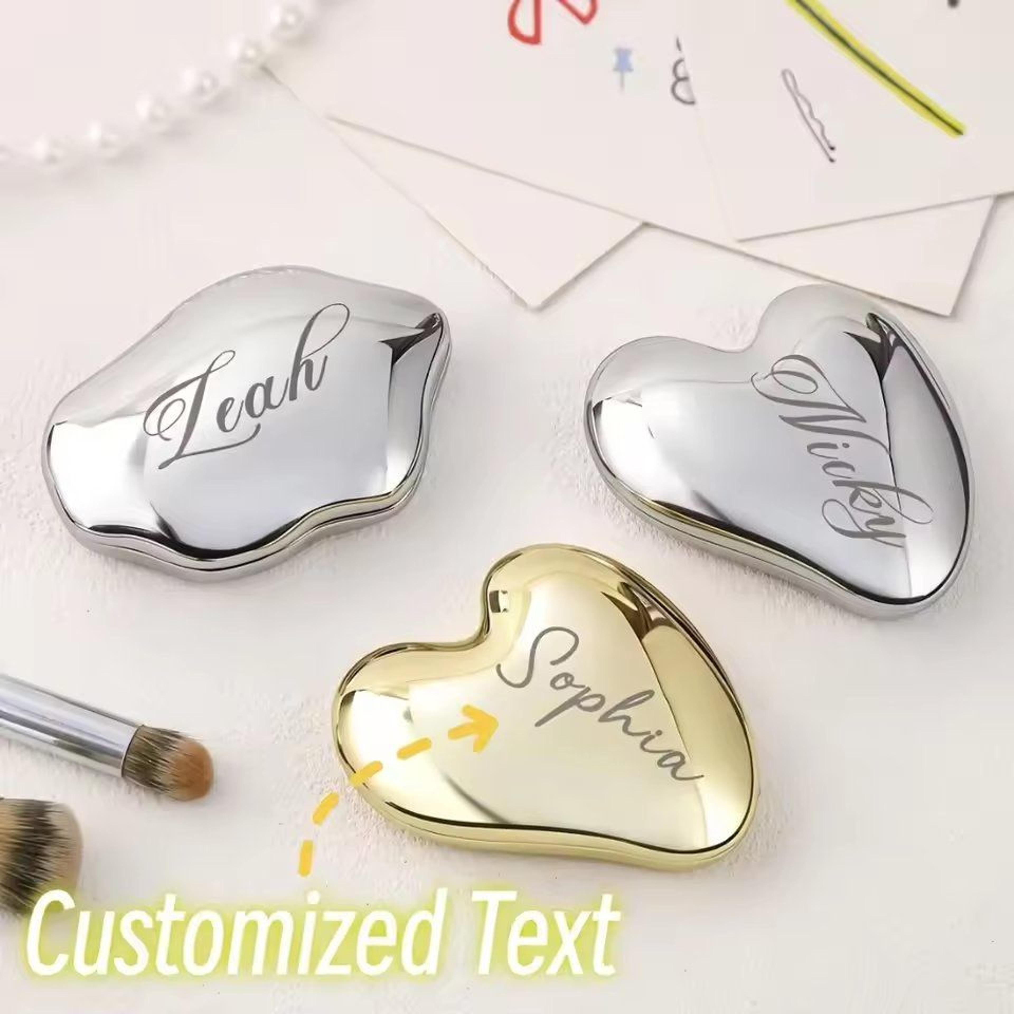 custom name personalized engravable compact pocket travel mirror