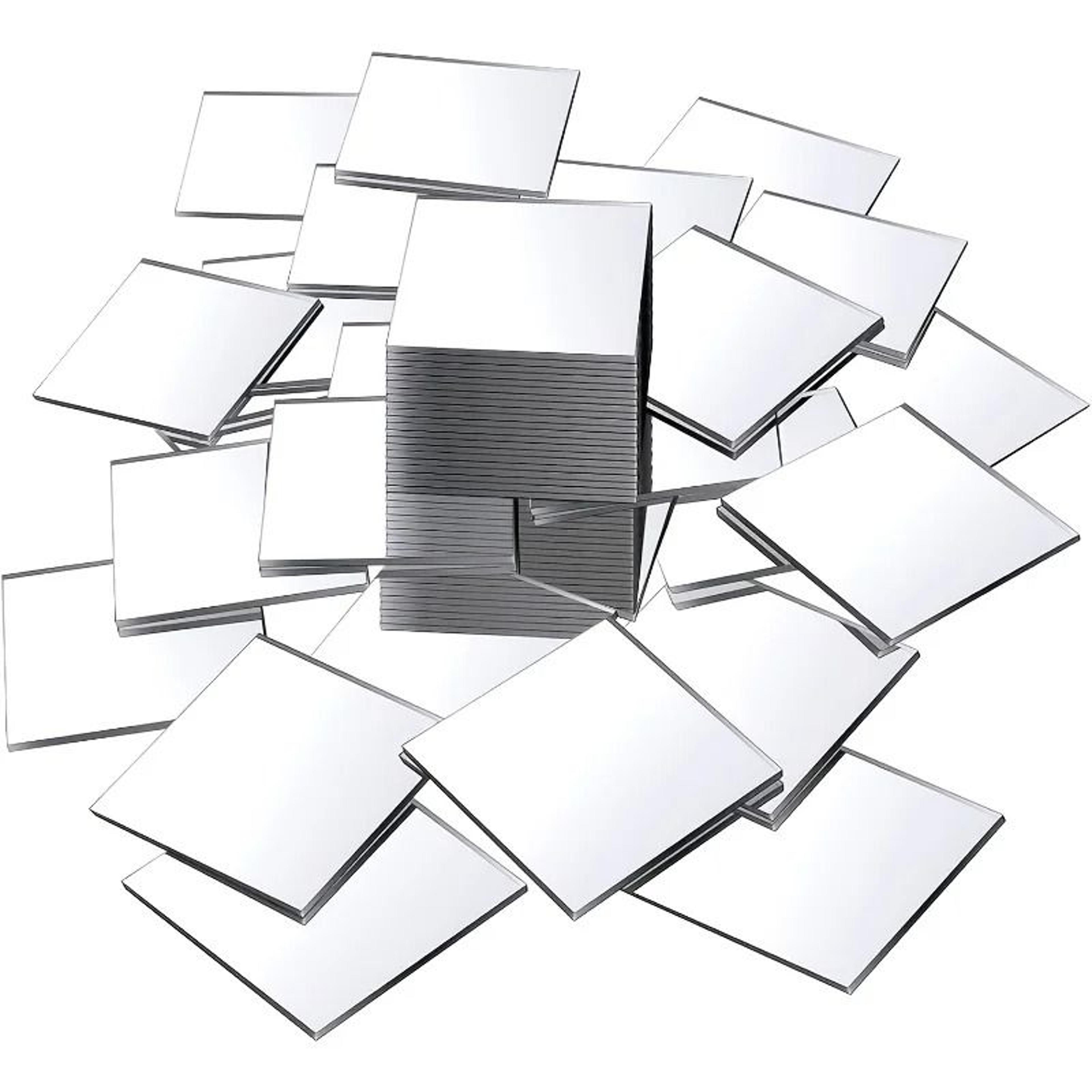 yitape 50mm self-adhesive acrylic square mirror tiles for diy crafts & wall decor (20pcs)