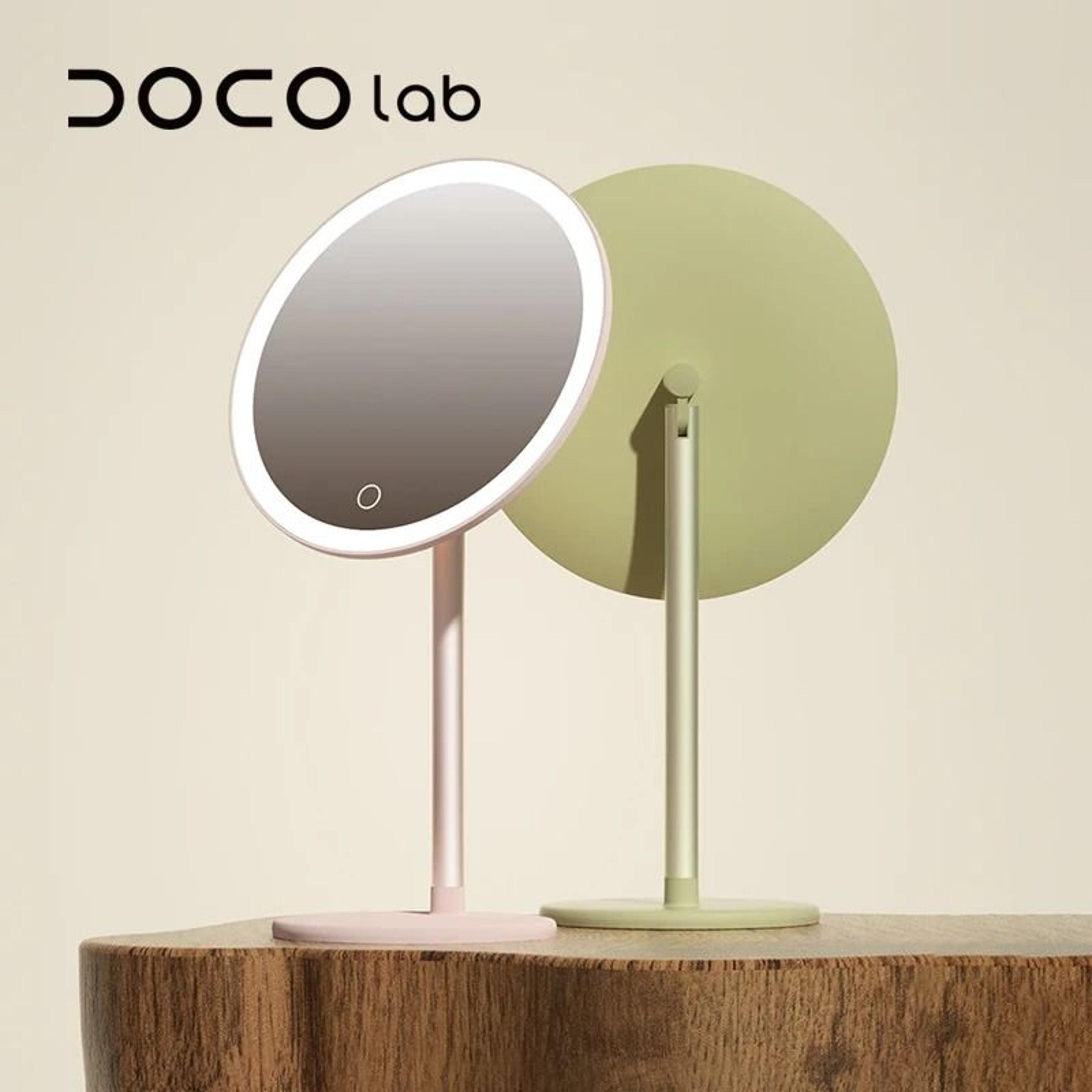 doco premium metal desktop led makeup mirror with smart adjustable illumination