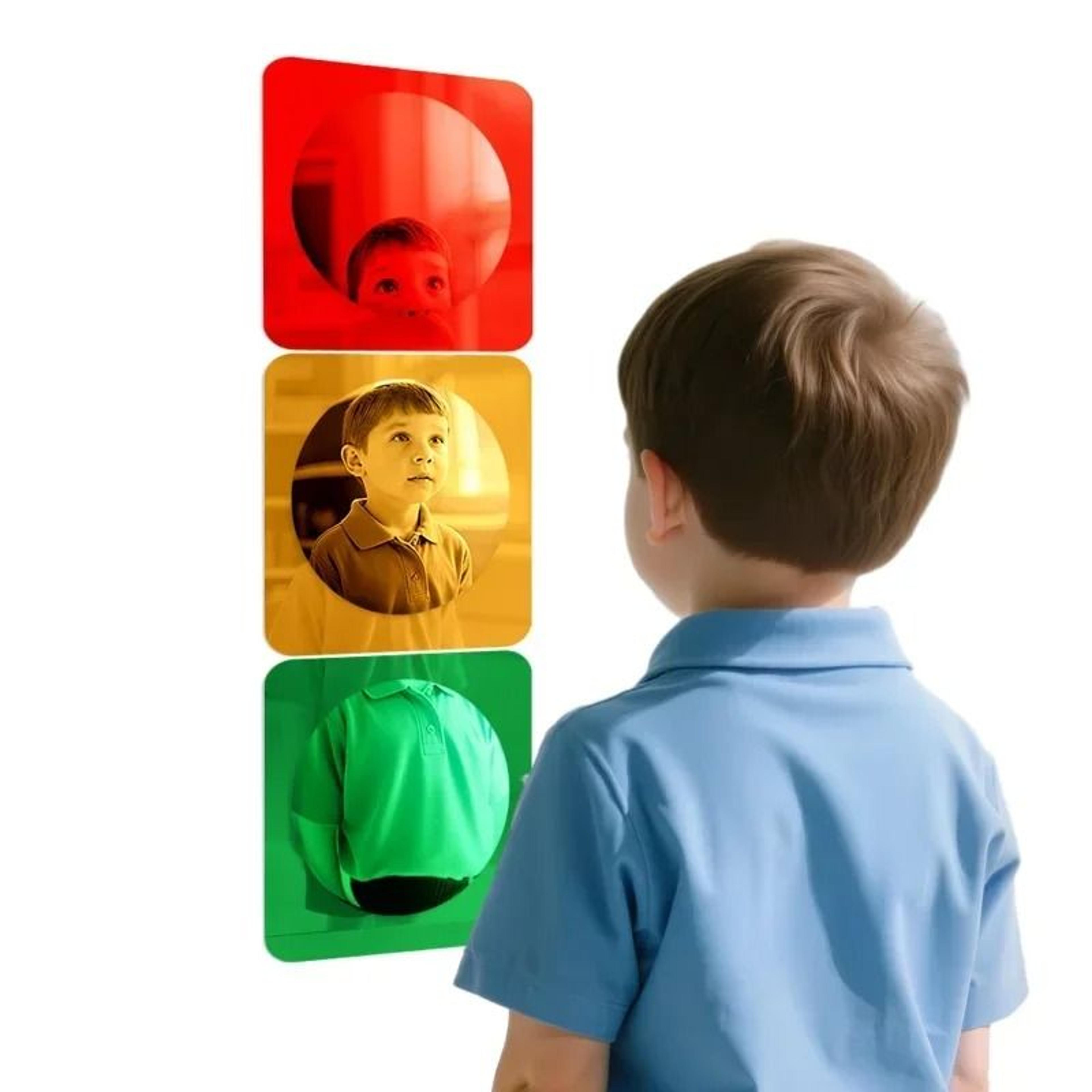 4pcs colorful acrylic convex bubble mirror wall stickers set