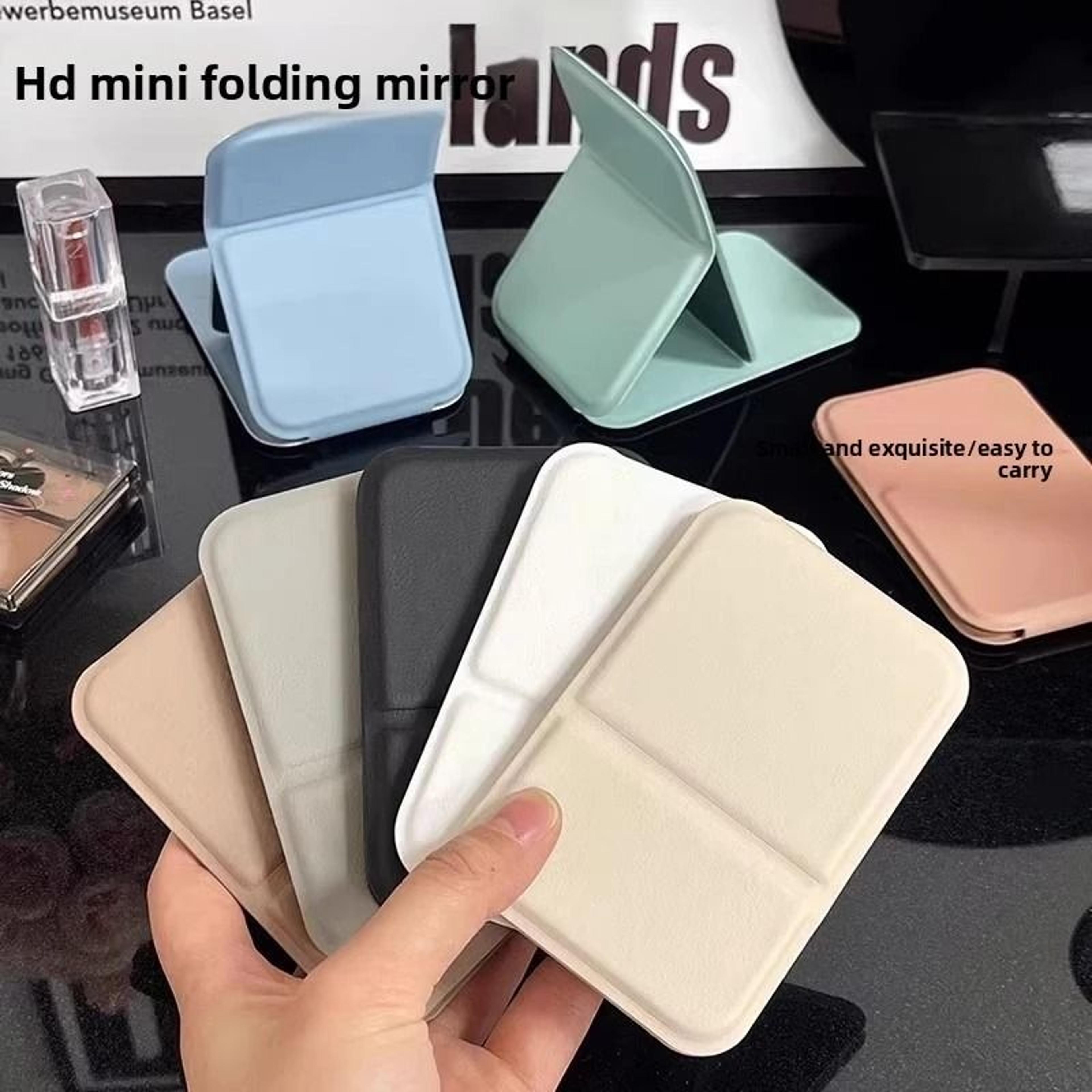 portable foldable desktop makeup mirror for travel, dorm & home vanity