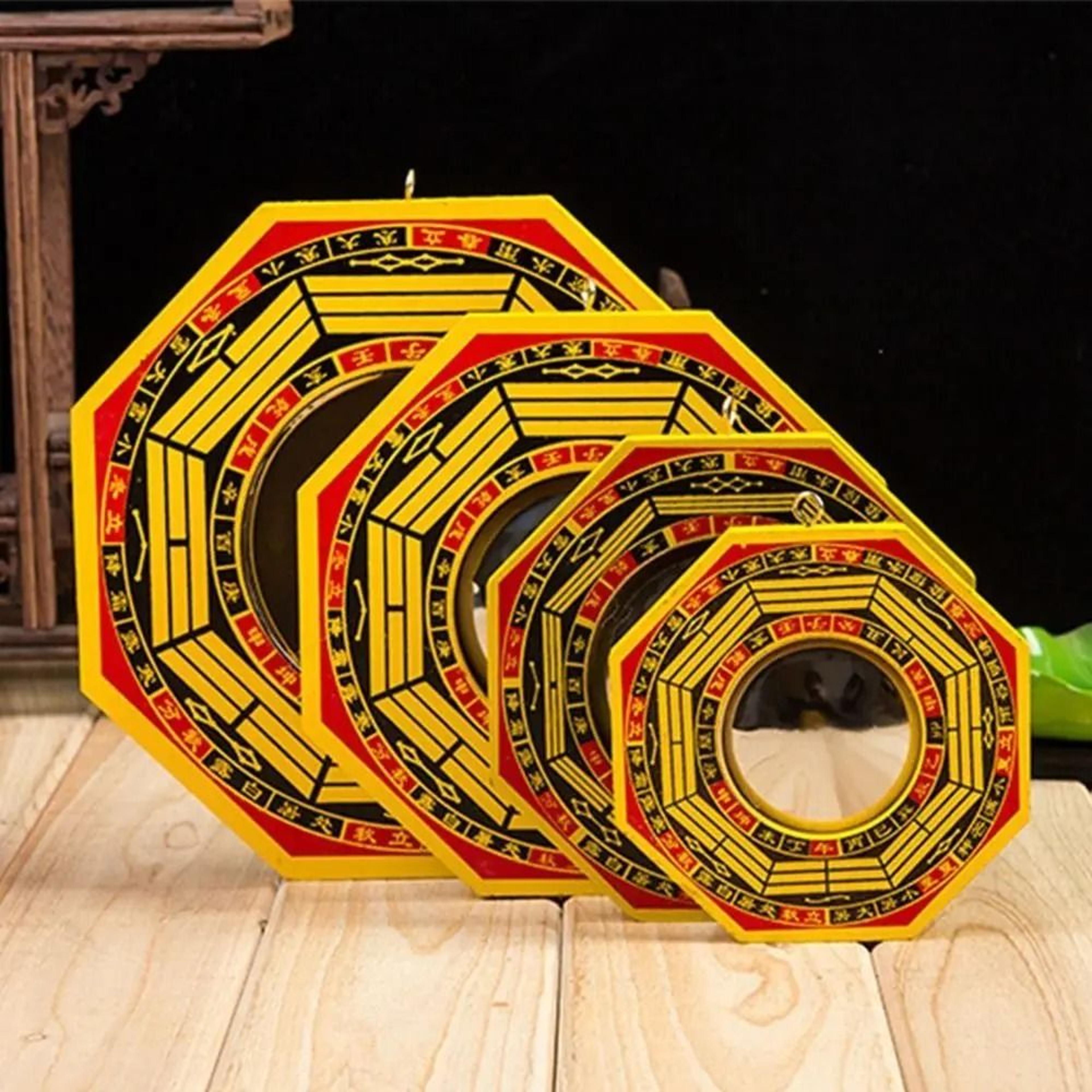 exquisite retro stainless steel chinese convex dent bagua feng shui mirror