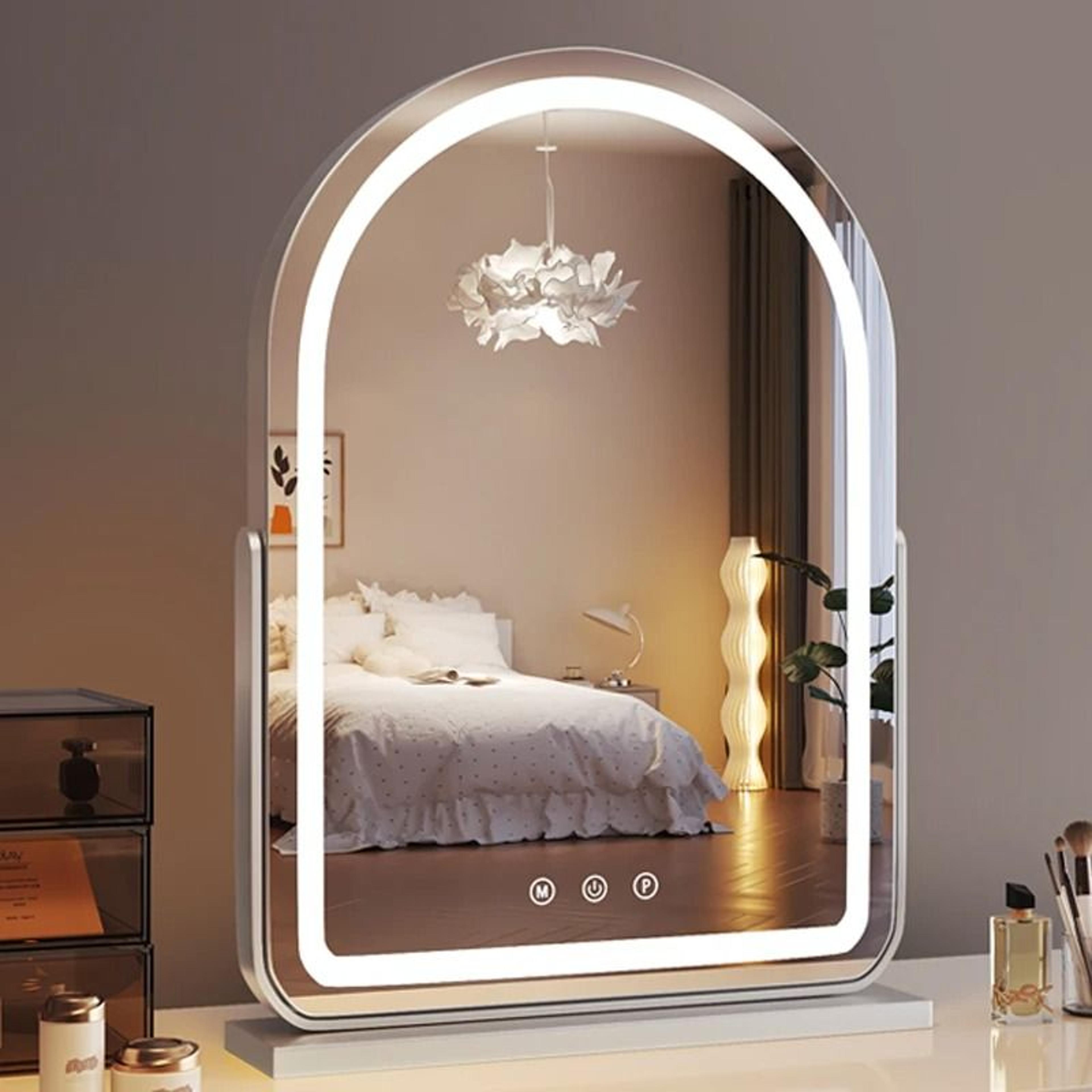 desktop large led makeup mirror with fill light for bedroom & professional beauty