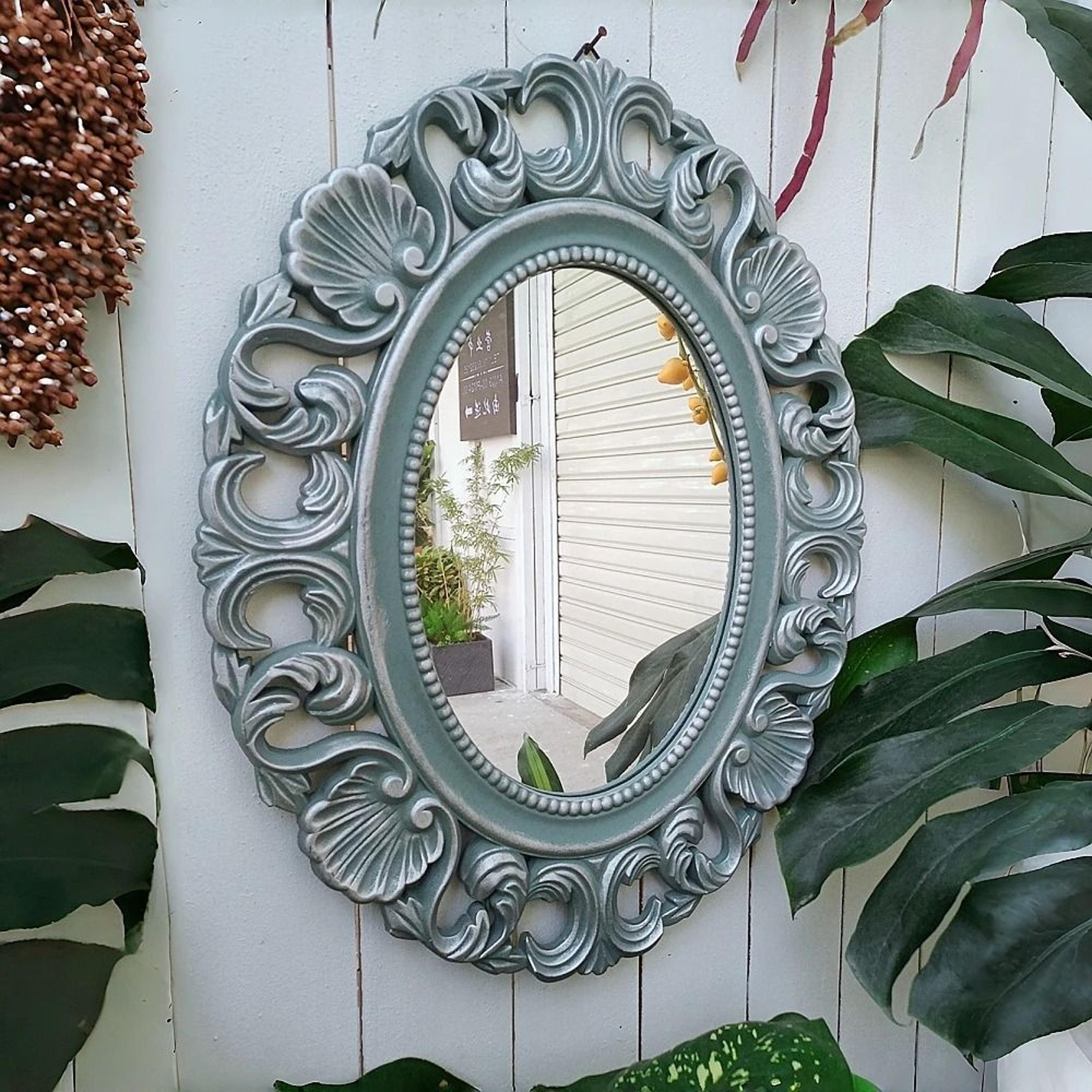classical french retro relief wall mirror for home, wedding & garden decor