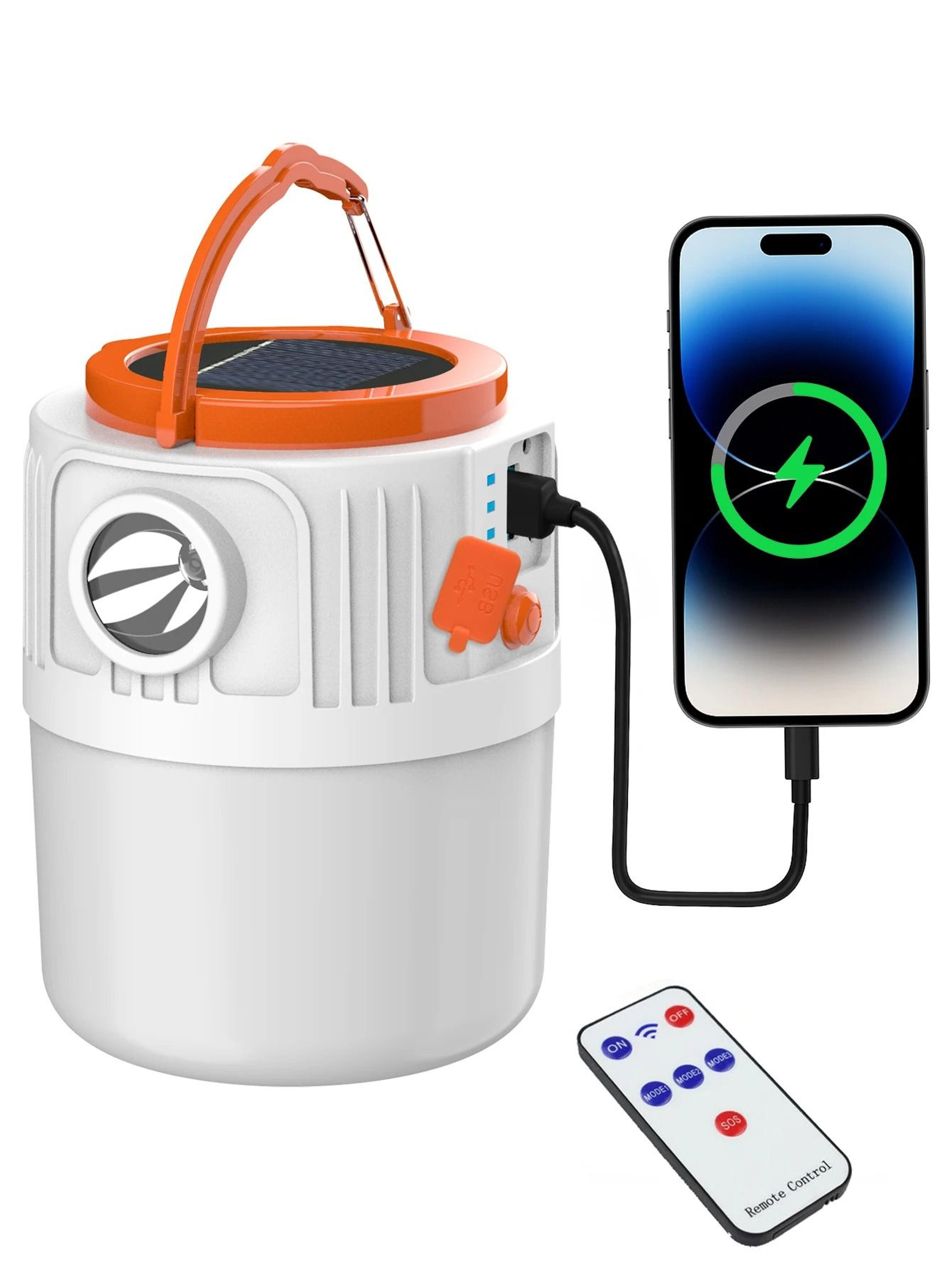 solar powered led camping lantern with usb power bank mobile phone charger