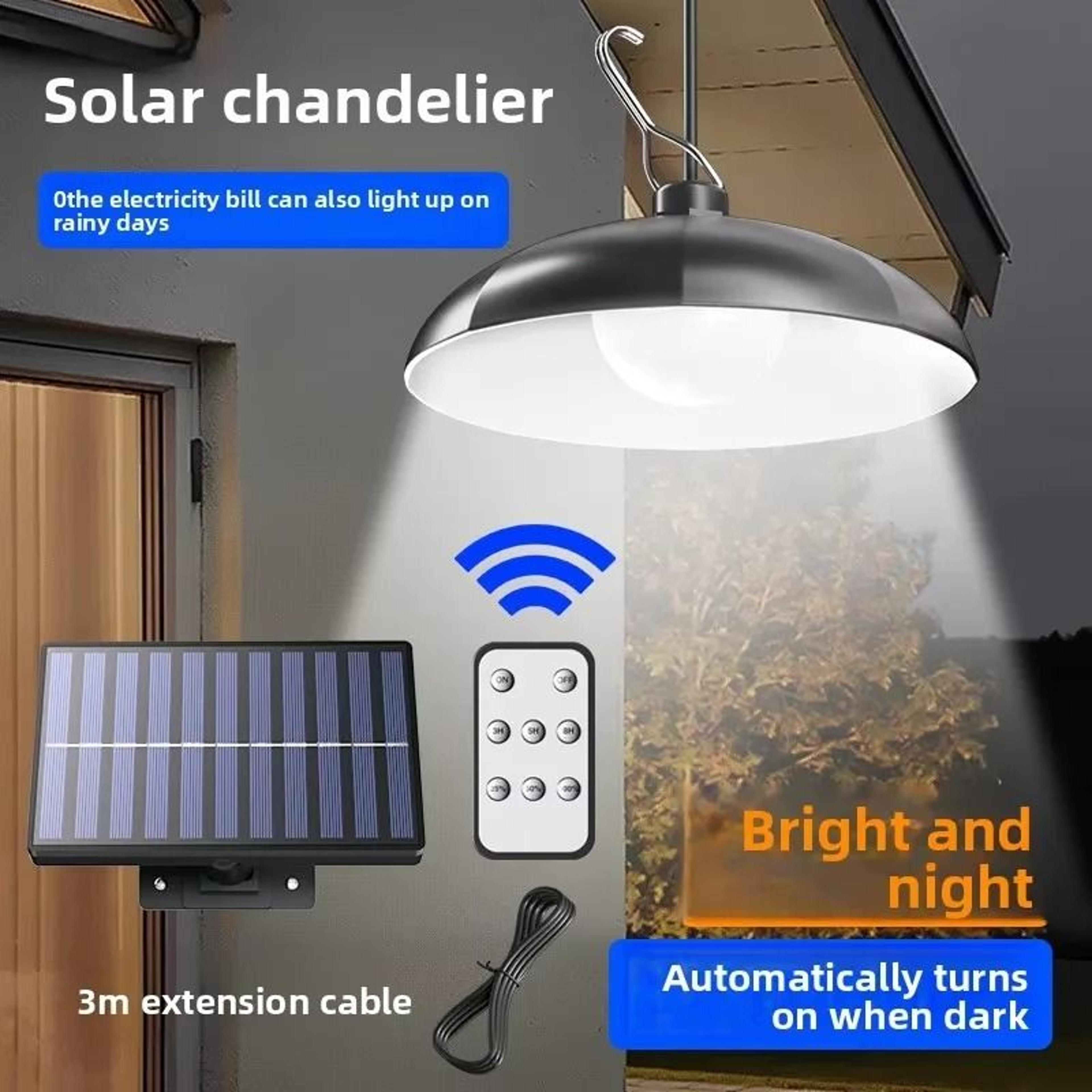 split-type dual head solar pendant light with remote control (indoor & outdoor waterproof)