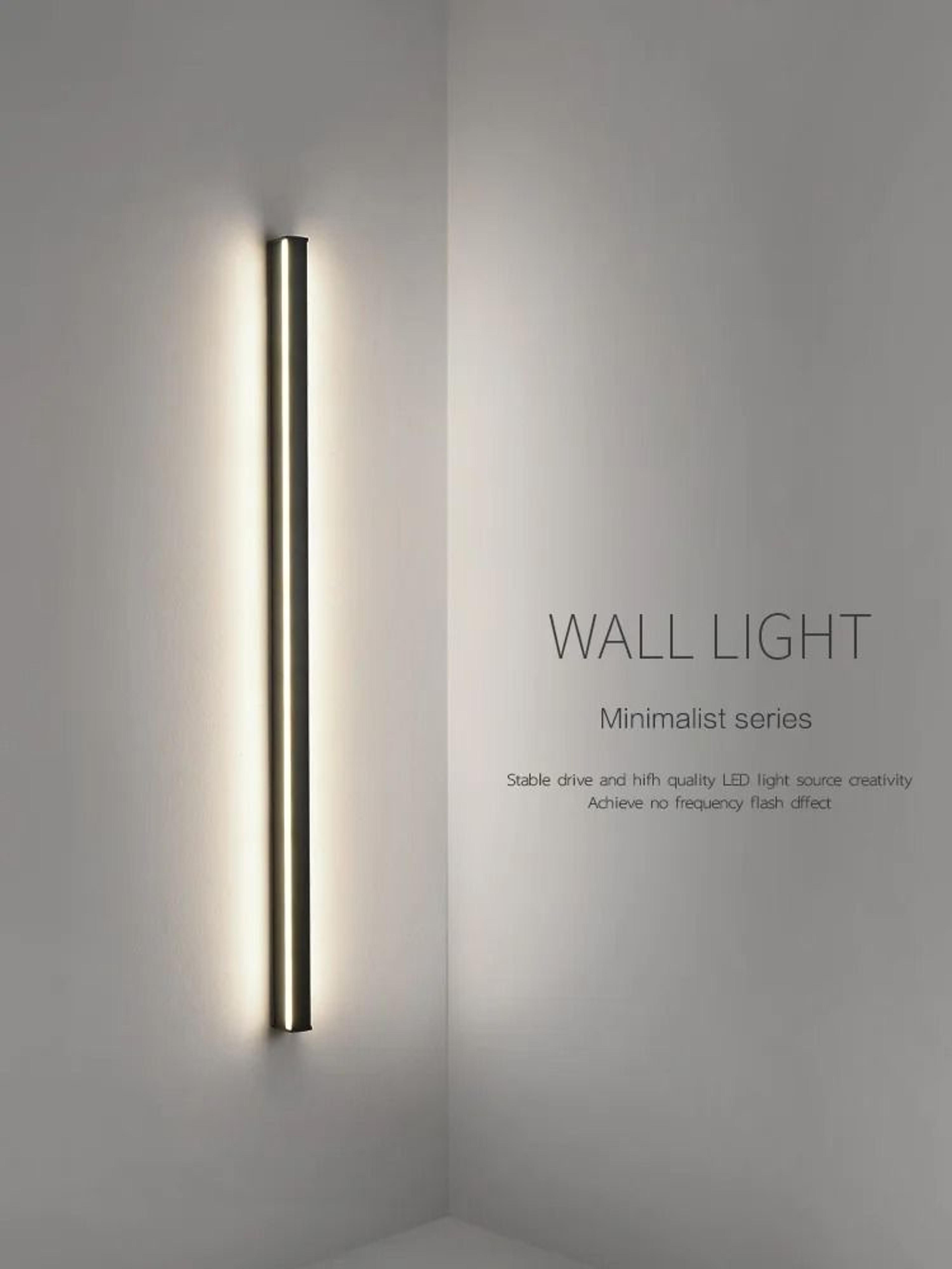 minimalist modern linear led wall sconce lamp (long background & bedside light)