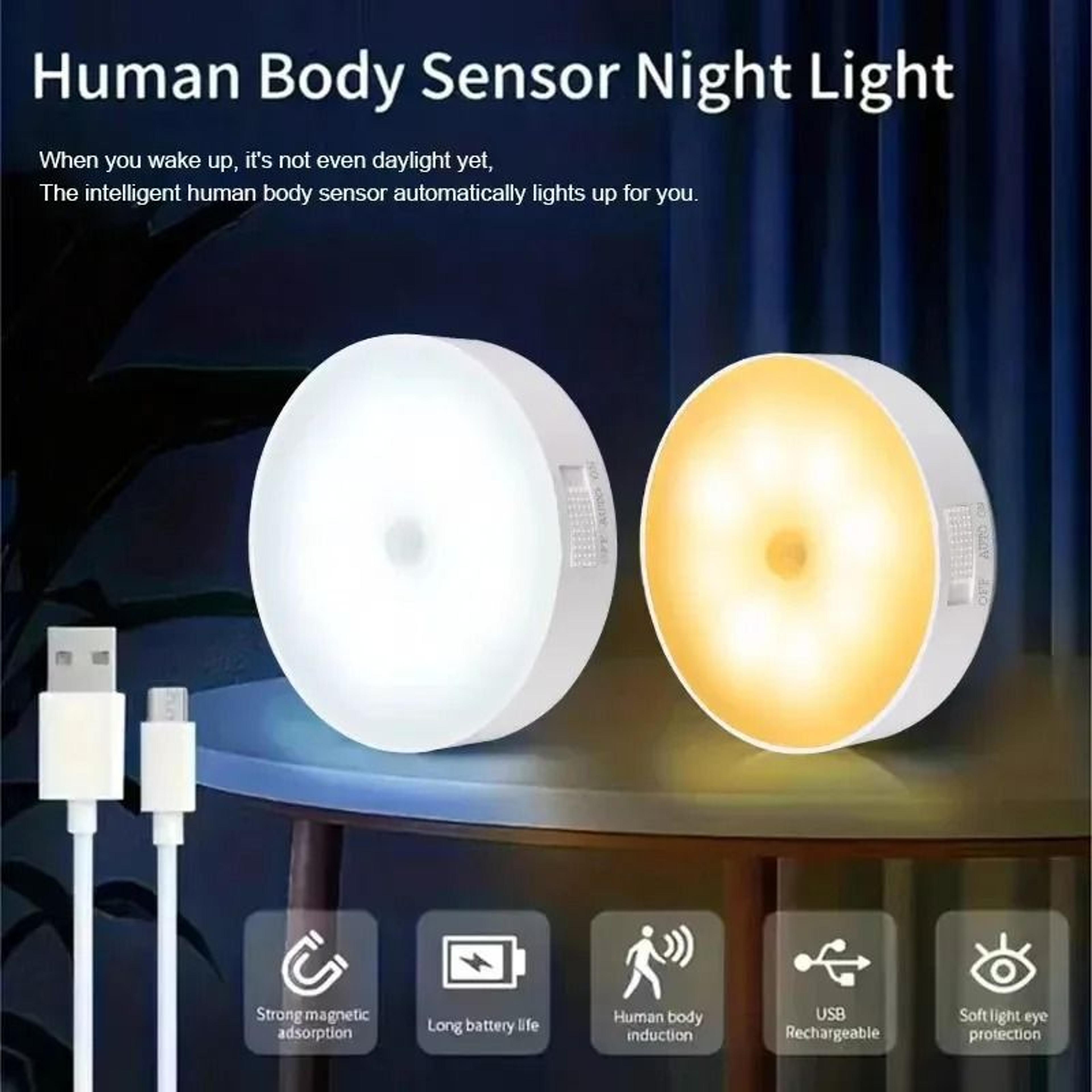 smart human body sensor led night light (usb rechargeable magnetic emergency lamp)