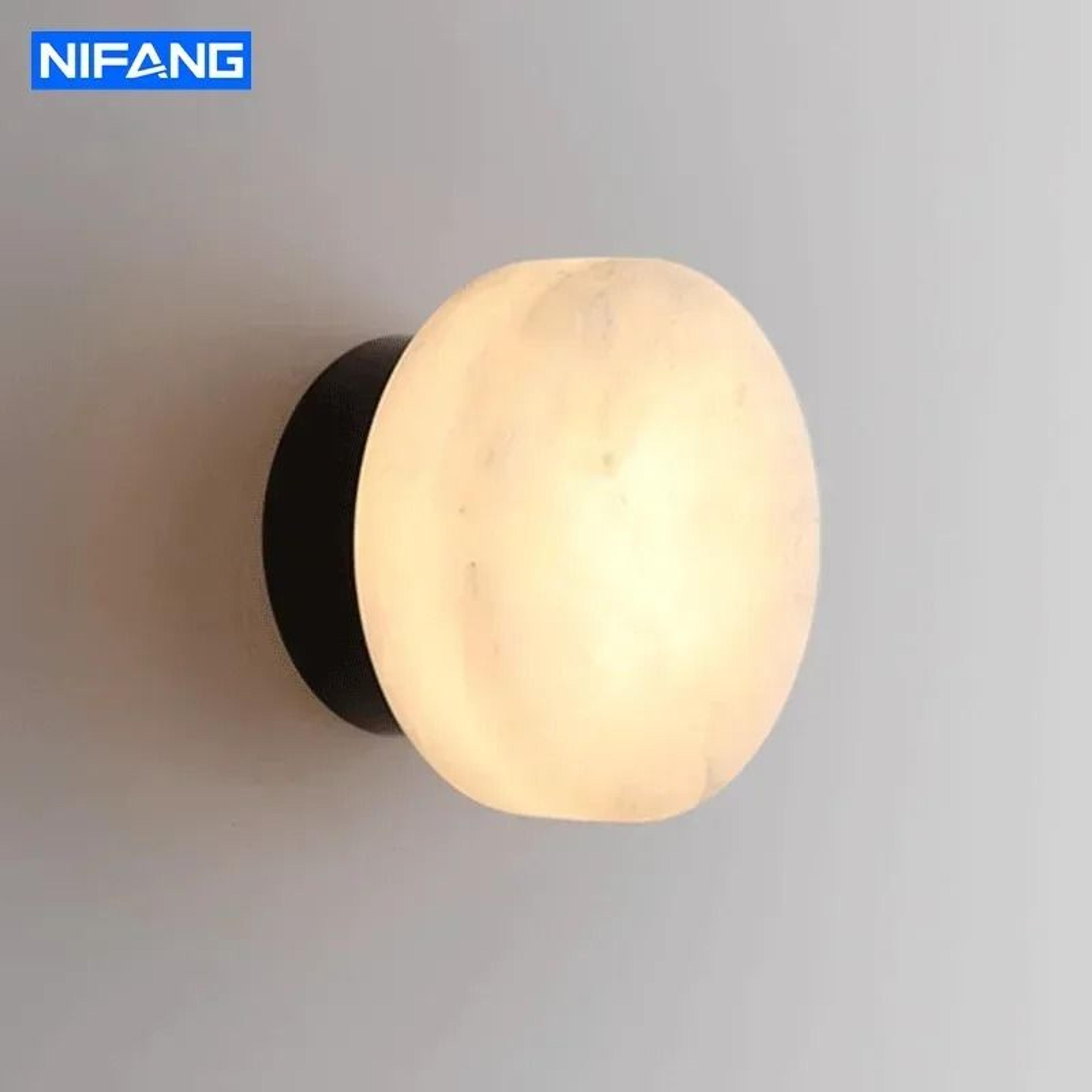 modern nordic natural spanish marble round wall sconce lamp