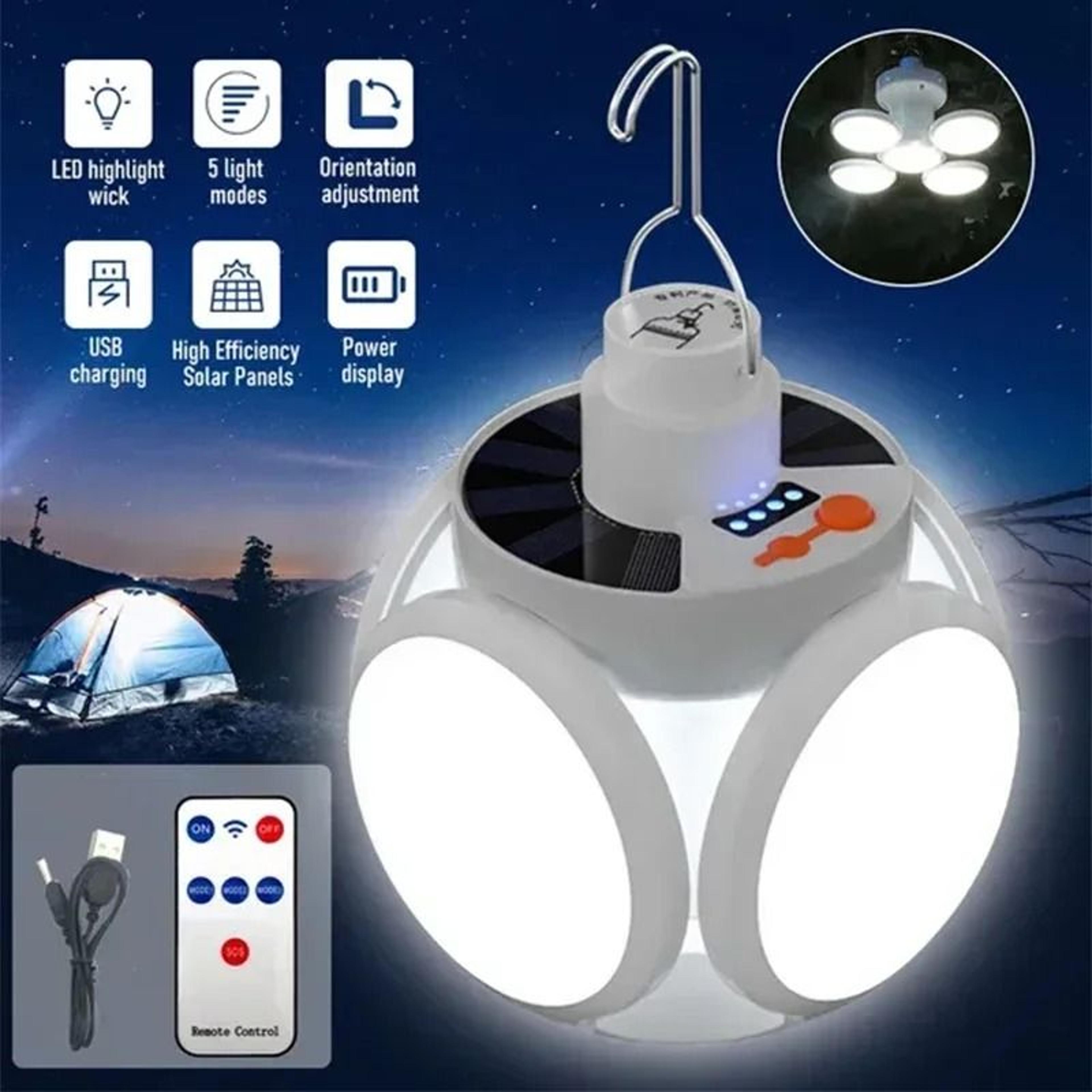 solar outdoor folding led light (portable usb rechargeable camping search torch)