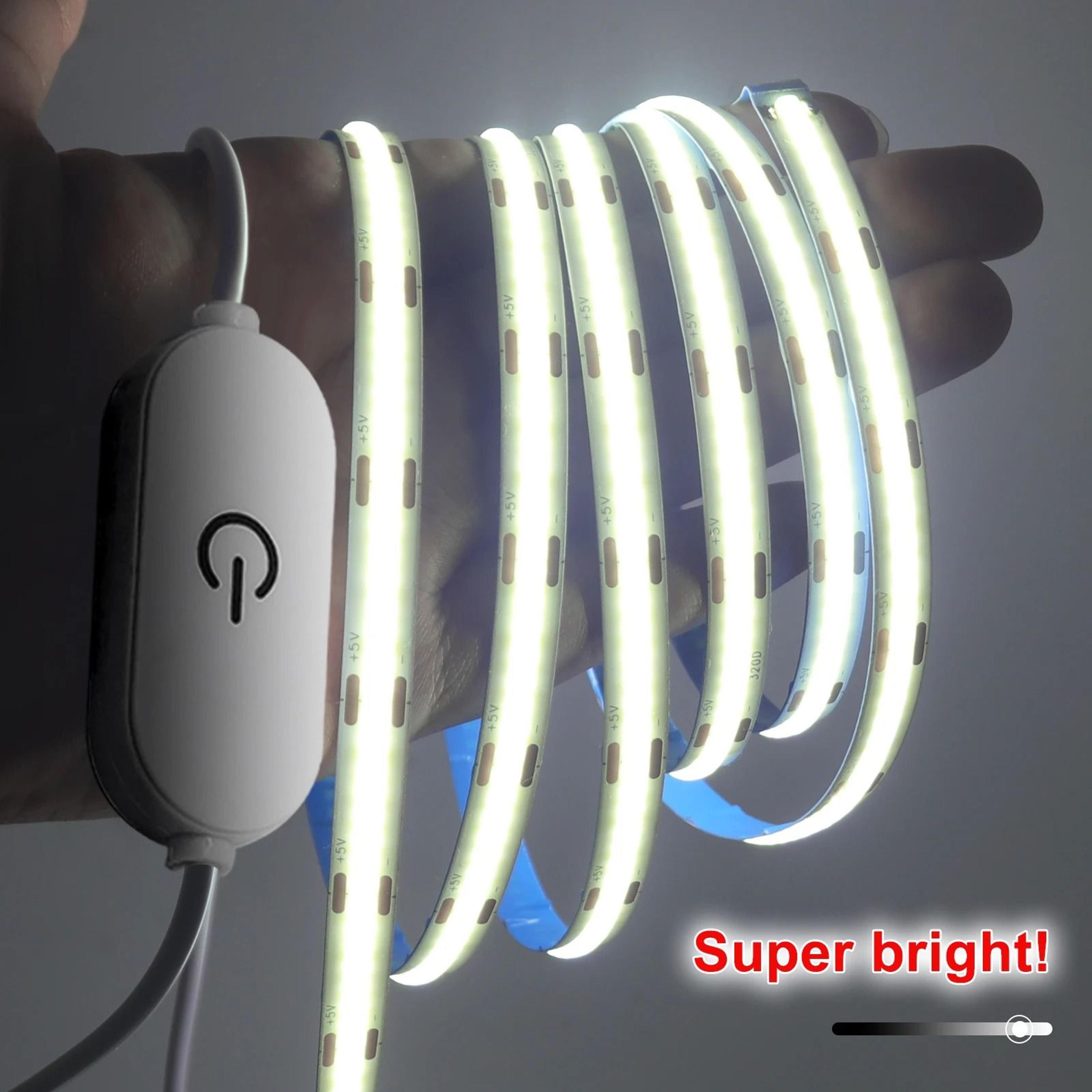 5v usb touch dimmer cob led strip light (flexible linear tape ribbon)