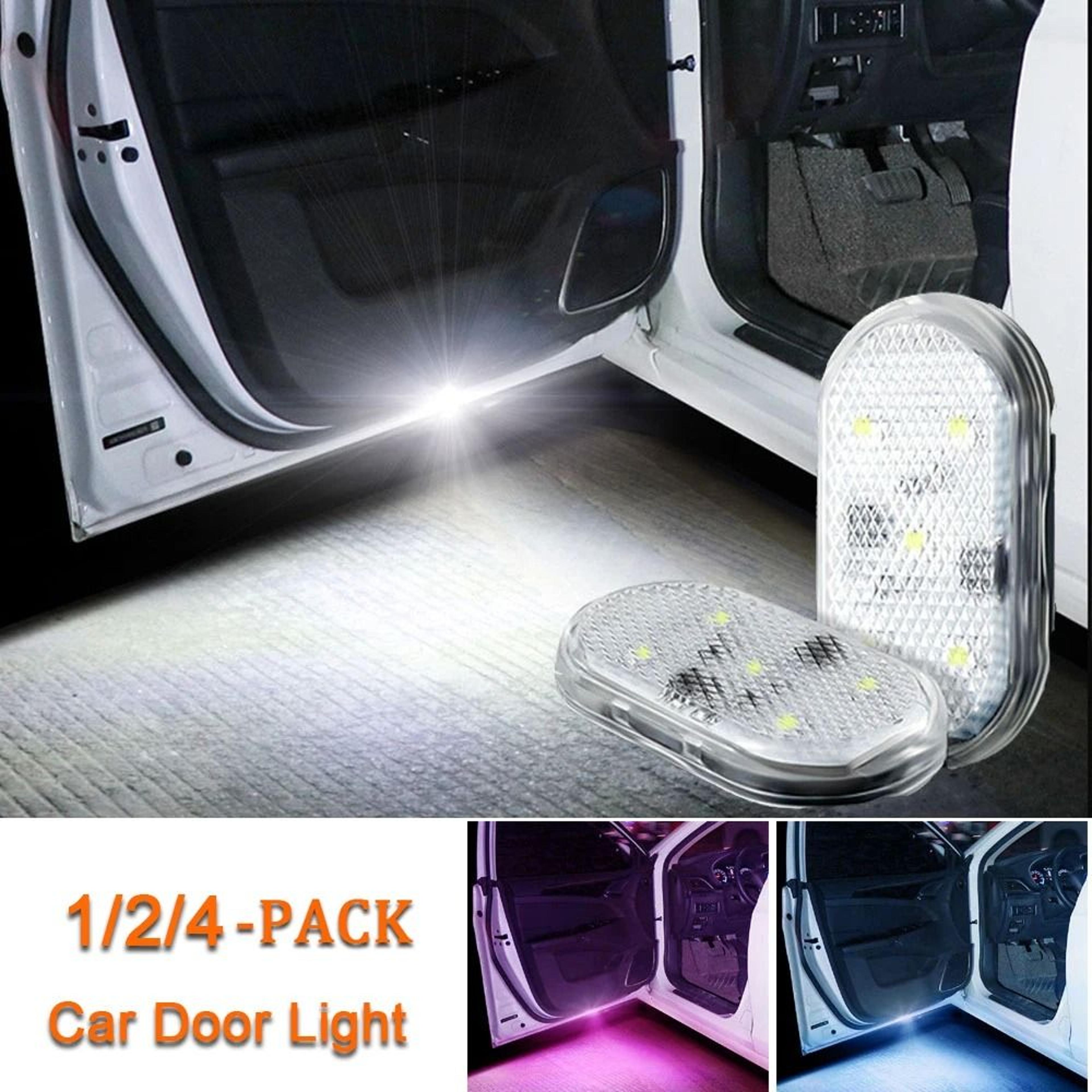 wireless magnetic led car door light set (usb rechargeable interior welcome & warning lamp)