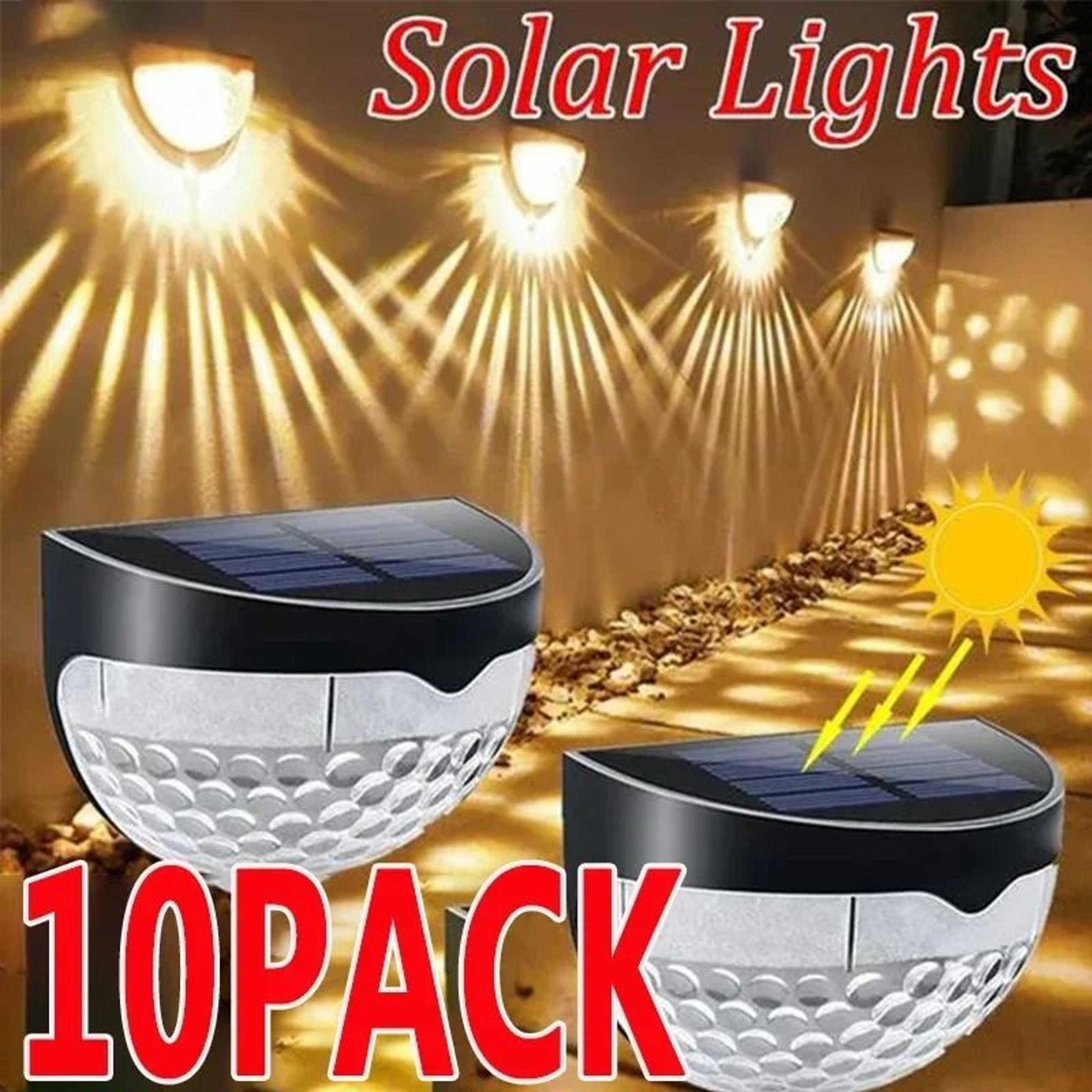 outdoor led solar fence wall lights (ip65 waterproof garden & patio festoon lamp)