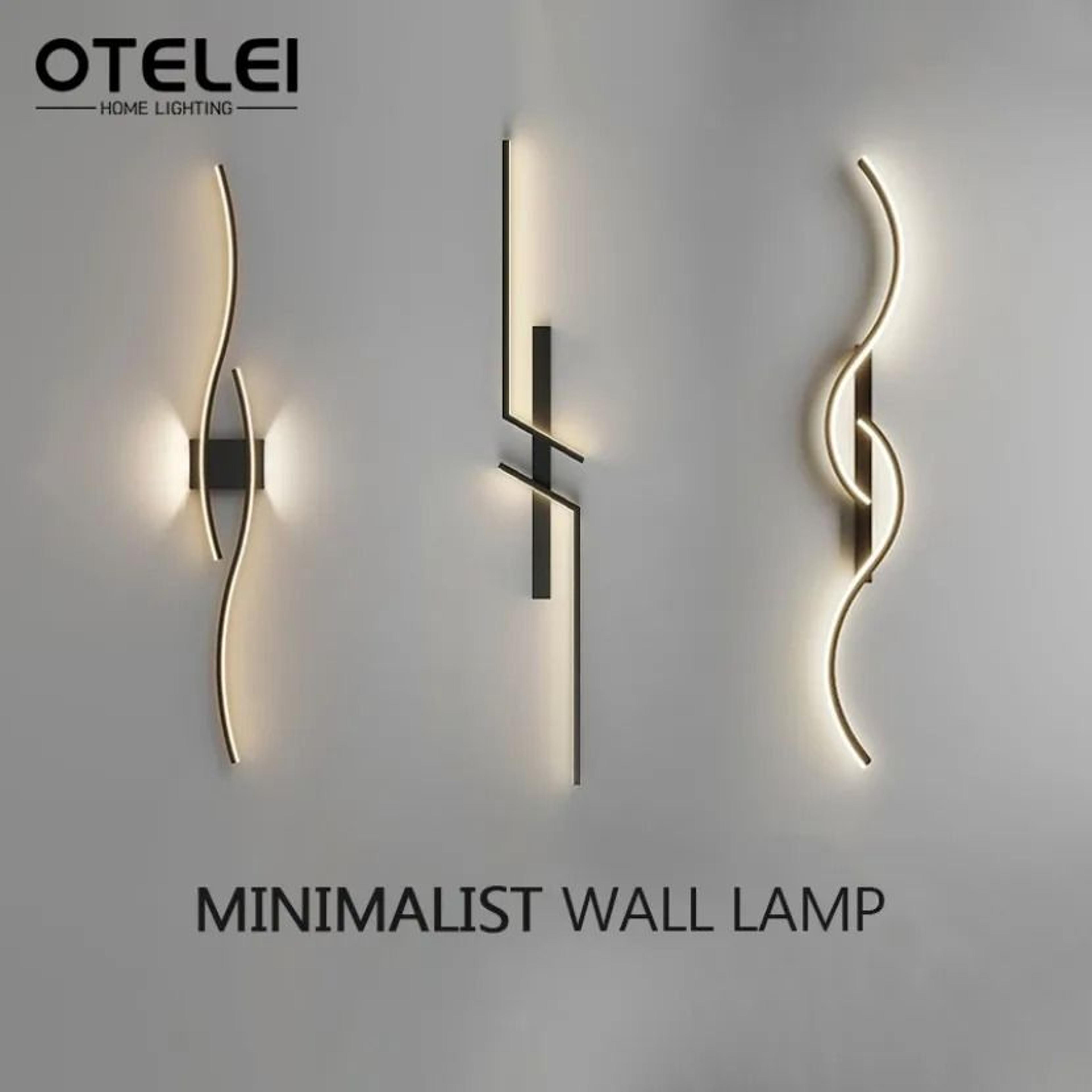 modern long strip led wall lamp (remote control dimmable bedroom & tv background sconce)