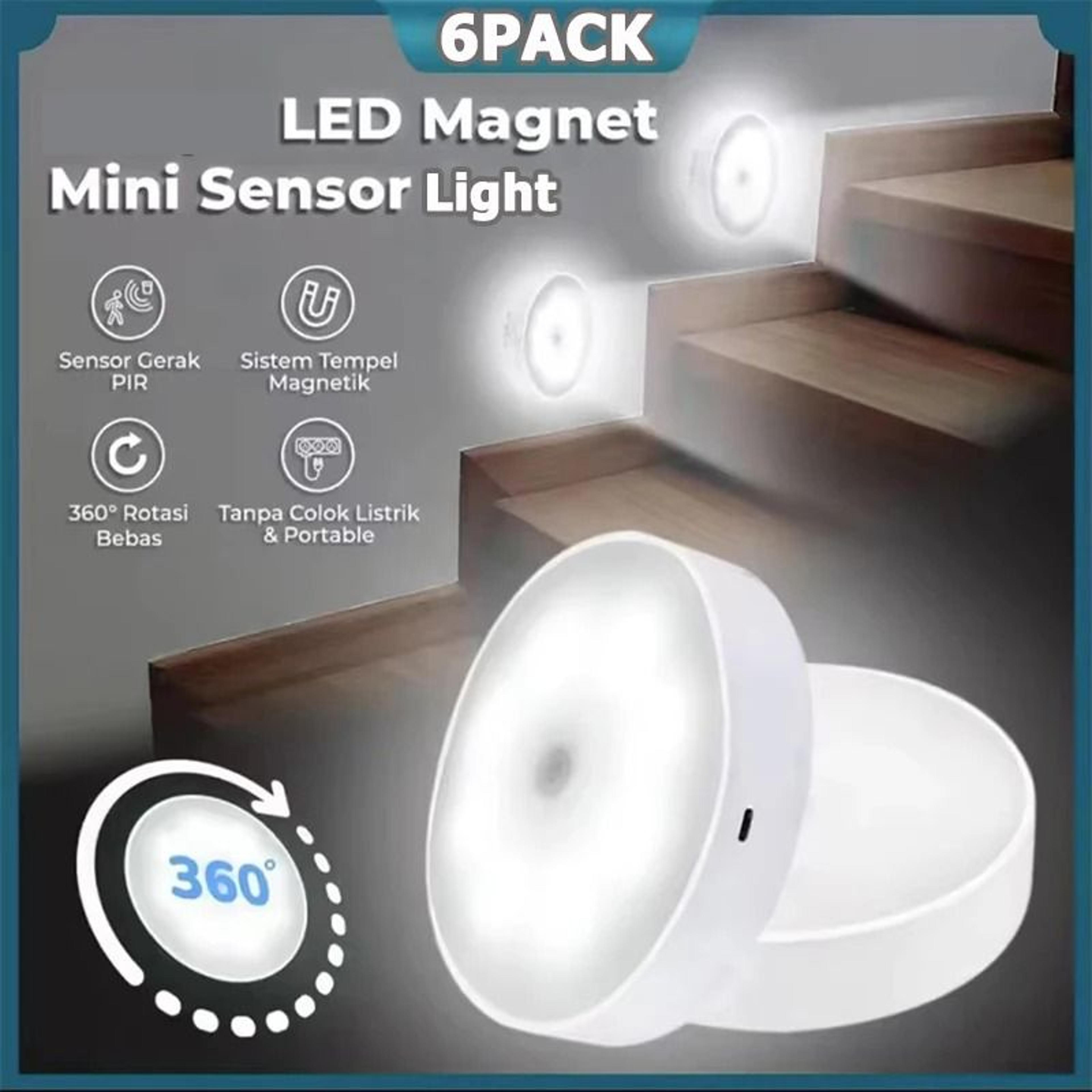 wireless pir motion sensor led night light (usb rechargeable kitchen cabinet & closet lamp)