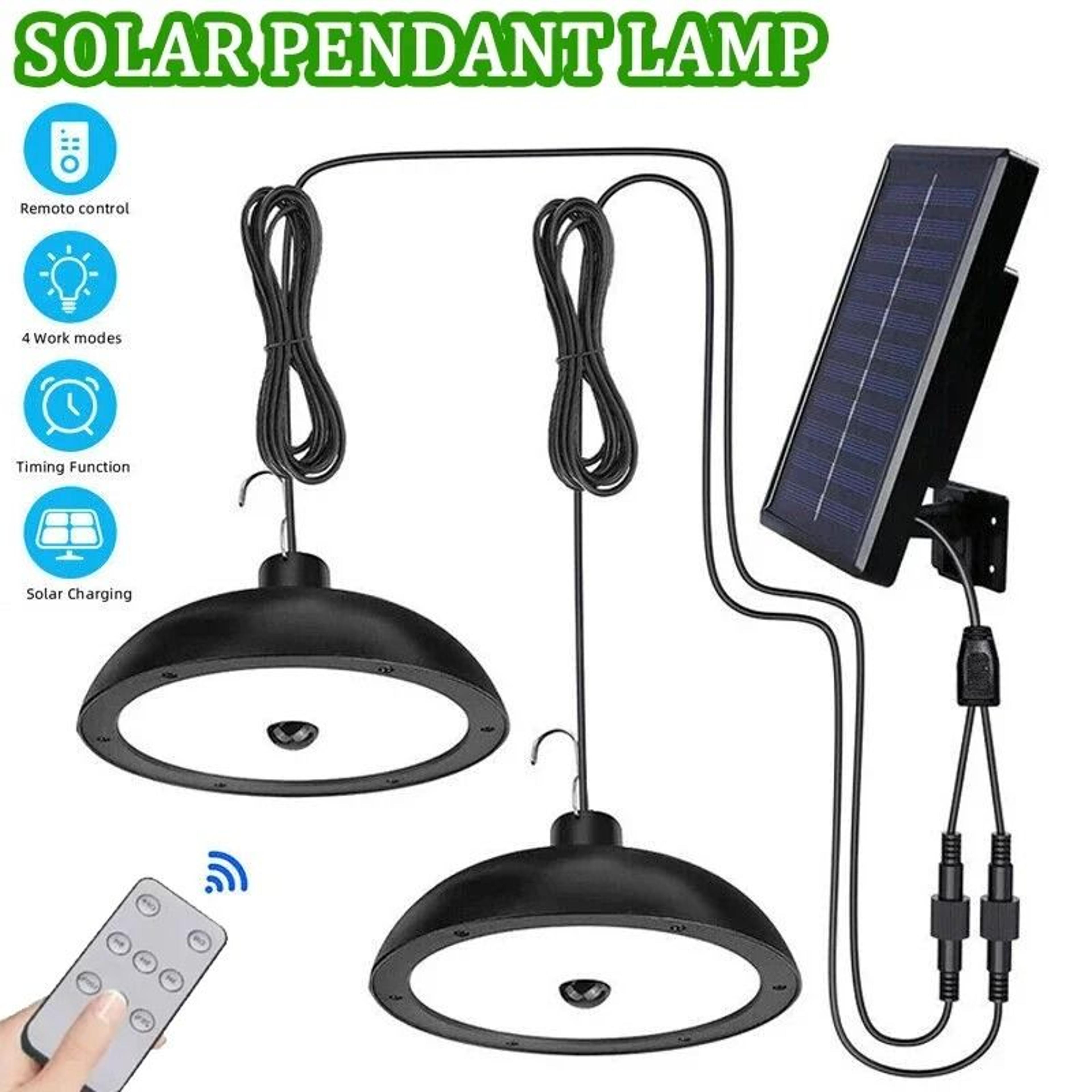 solar outdoor hanging pendant lamp (ip65 waterproof shed & barn chandelier with remote control)