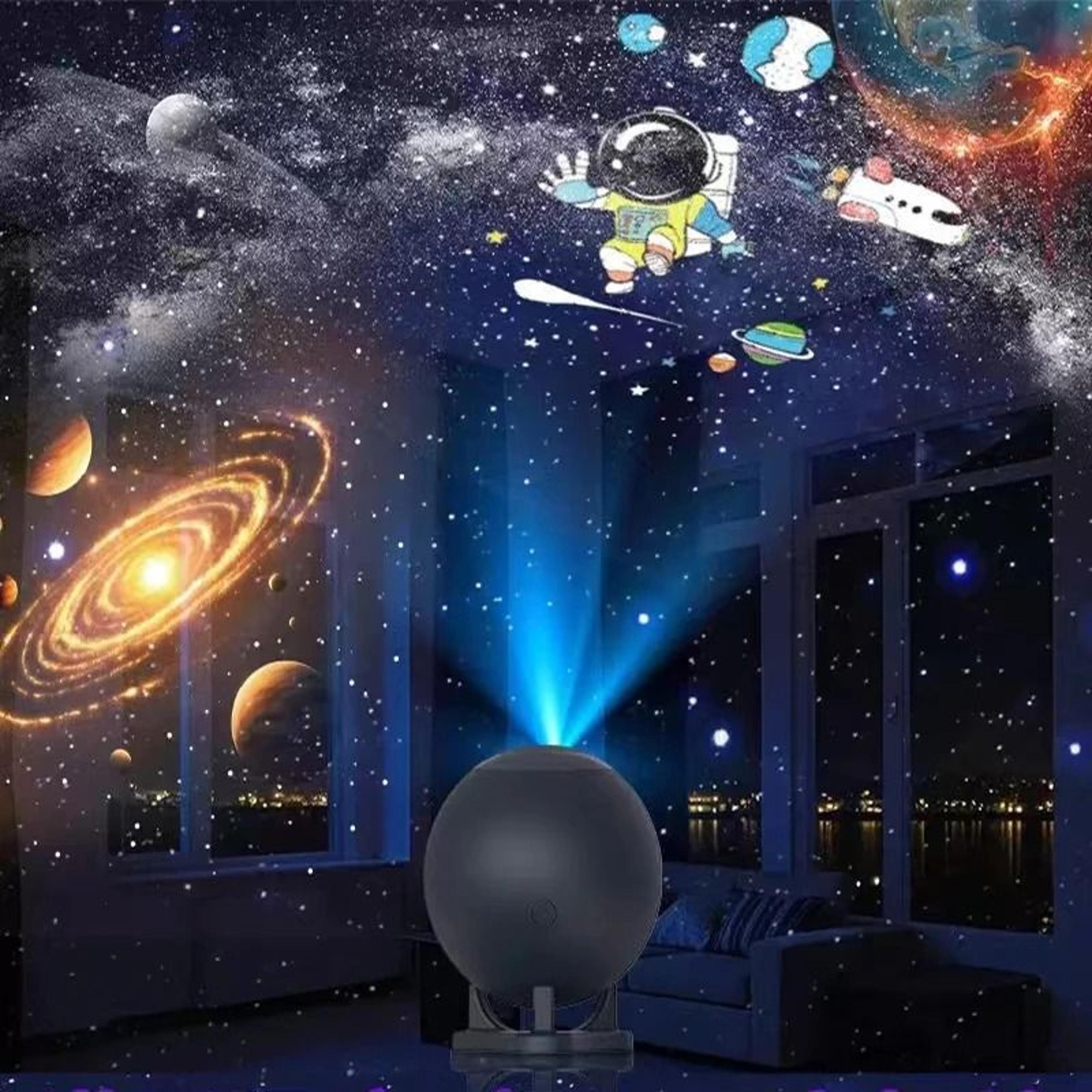 galaxy star projector night light (planetarium ceiling projector with 12 space film discs)