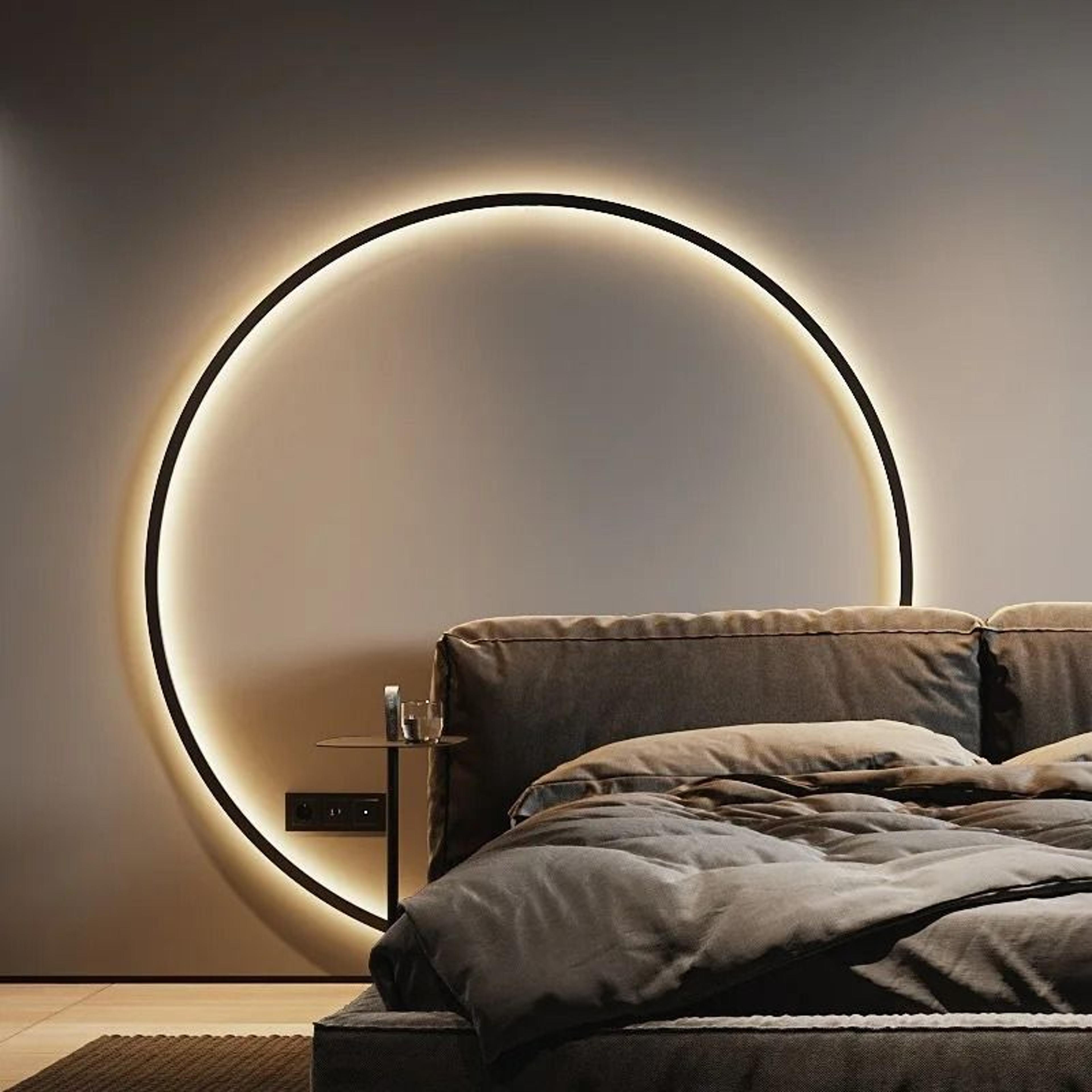 minimalist led circle background wall sconce lamp (modern round decor sconce)