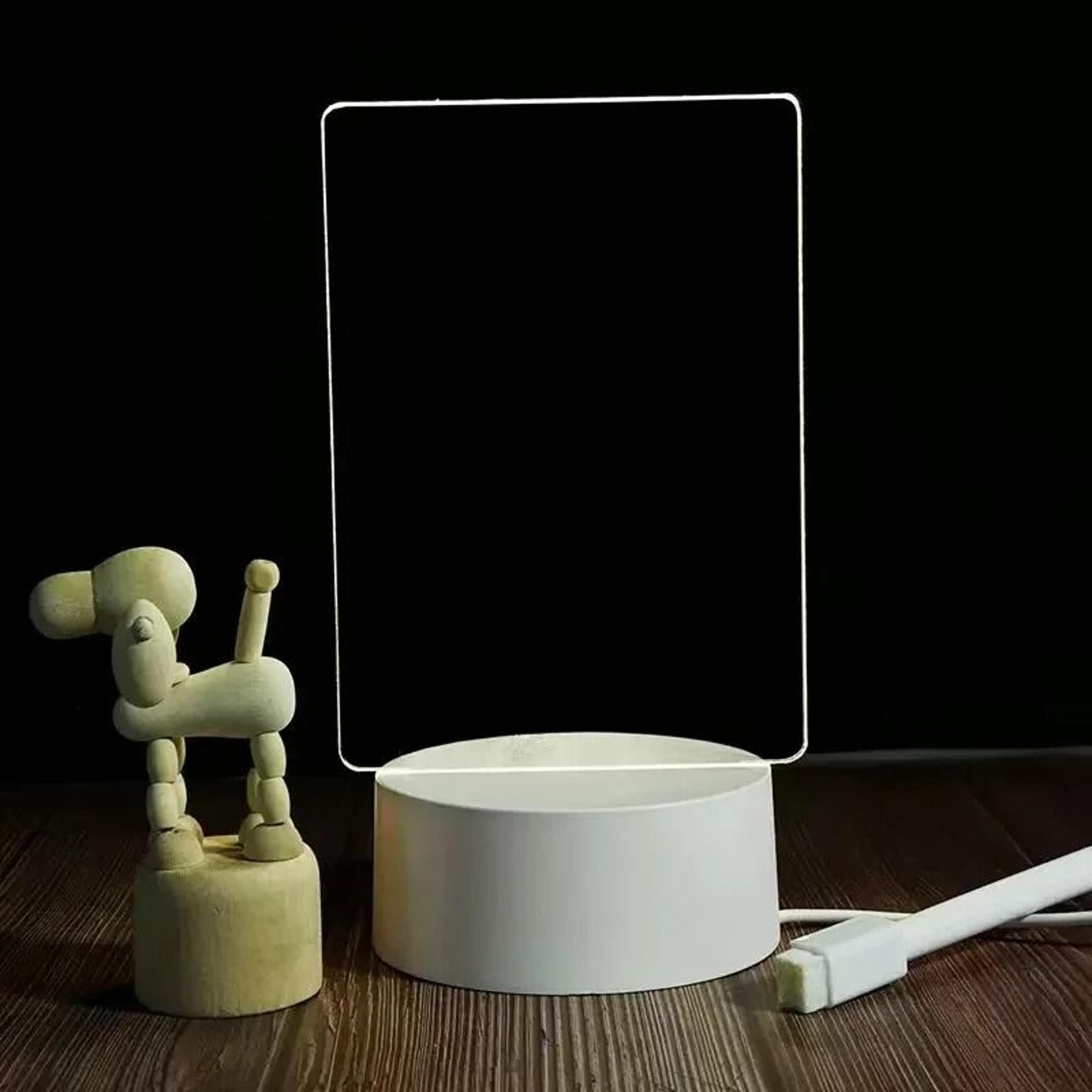 creative usb transparent luminous acrylic note lamp (desktop message board with pen & warm glow base)