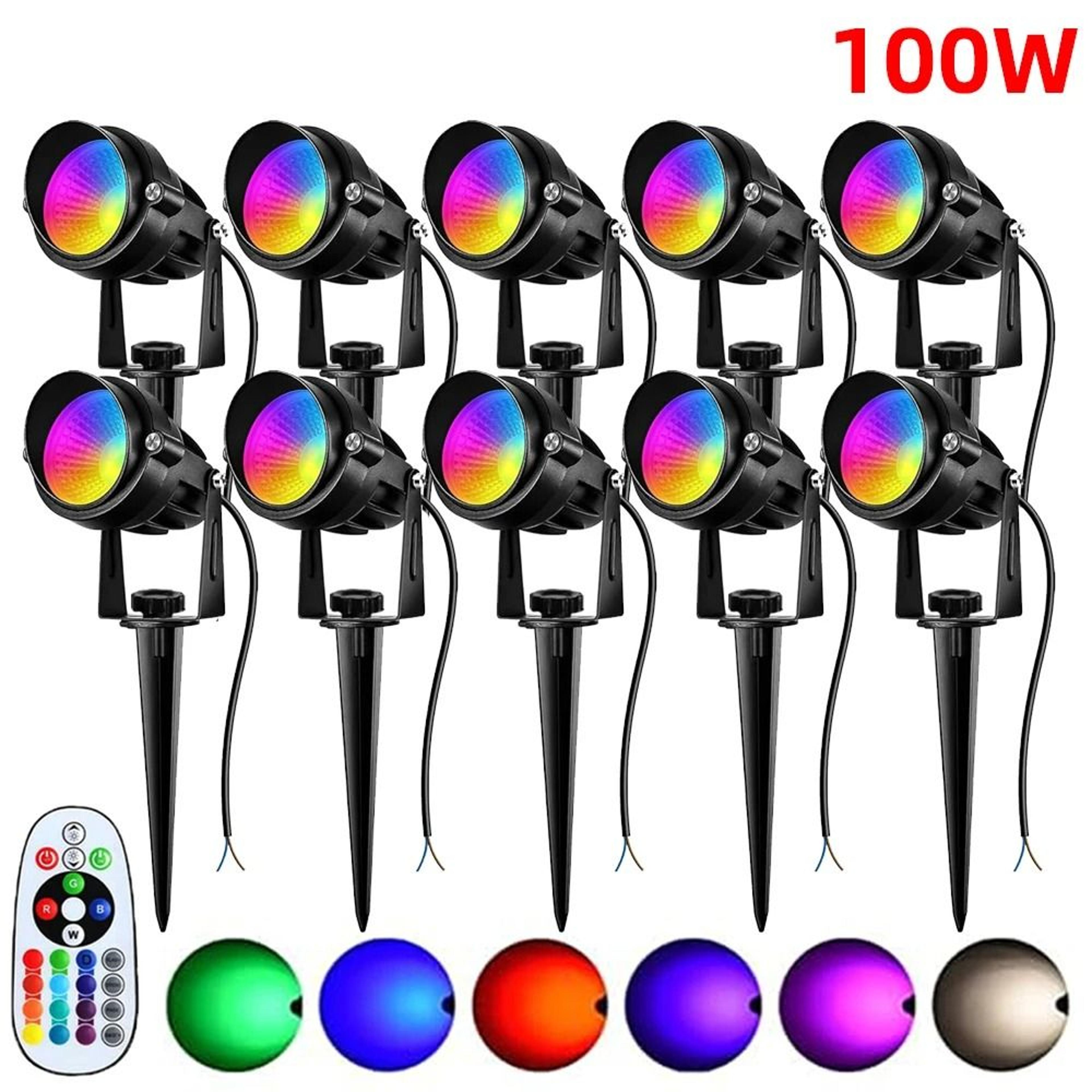 10w outdoor rgb led landscape spotlight (ip65 waterproof lawn & yard accent light | dc24v / ac85-265v)